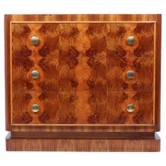 1930s Art Deco Burr Walnut Chest of Drawers