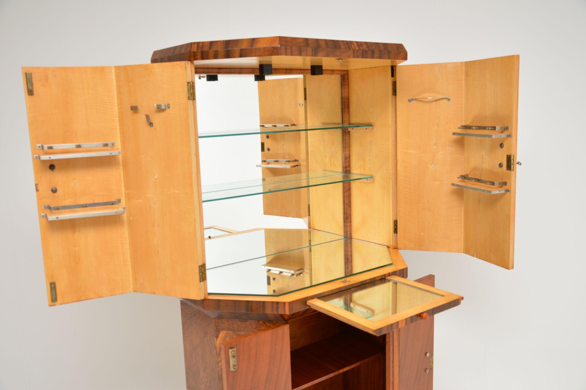 Mobile da cocktail in radica di noce Art Deco del 1930 In condizioni buone a London, GB