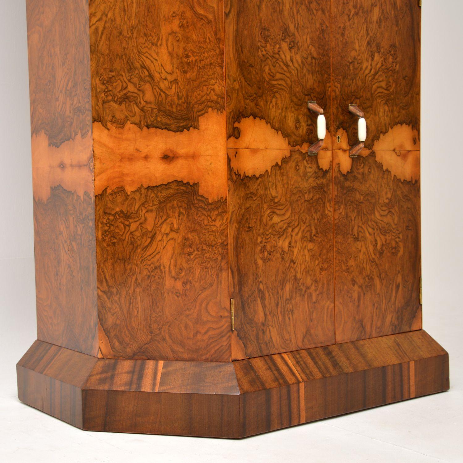 1930's Art Deco Burr Walnut Cocktail Drinks Cabinet 3