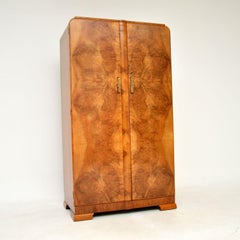 1930's Art Deco Burr Walnut Compactum Wardrobe