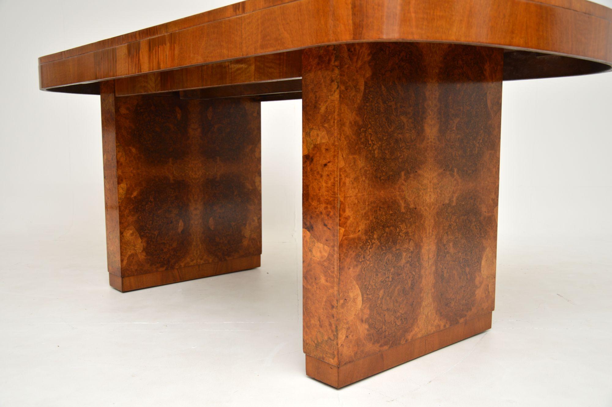 1930's Art Deco Burr Walnut Dining Table 2