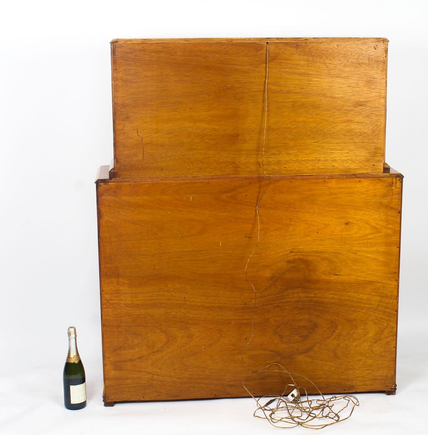 1930s Art Deco Burr Walnut Half Moon Cocktail Bar 12