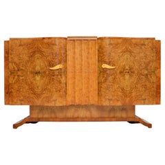 Antique 1930's Art Deco Burr Walnut Sideboard by Hille