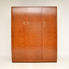1930's Art Deco Burr Walnut Wardrobe