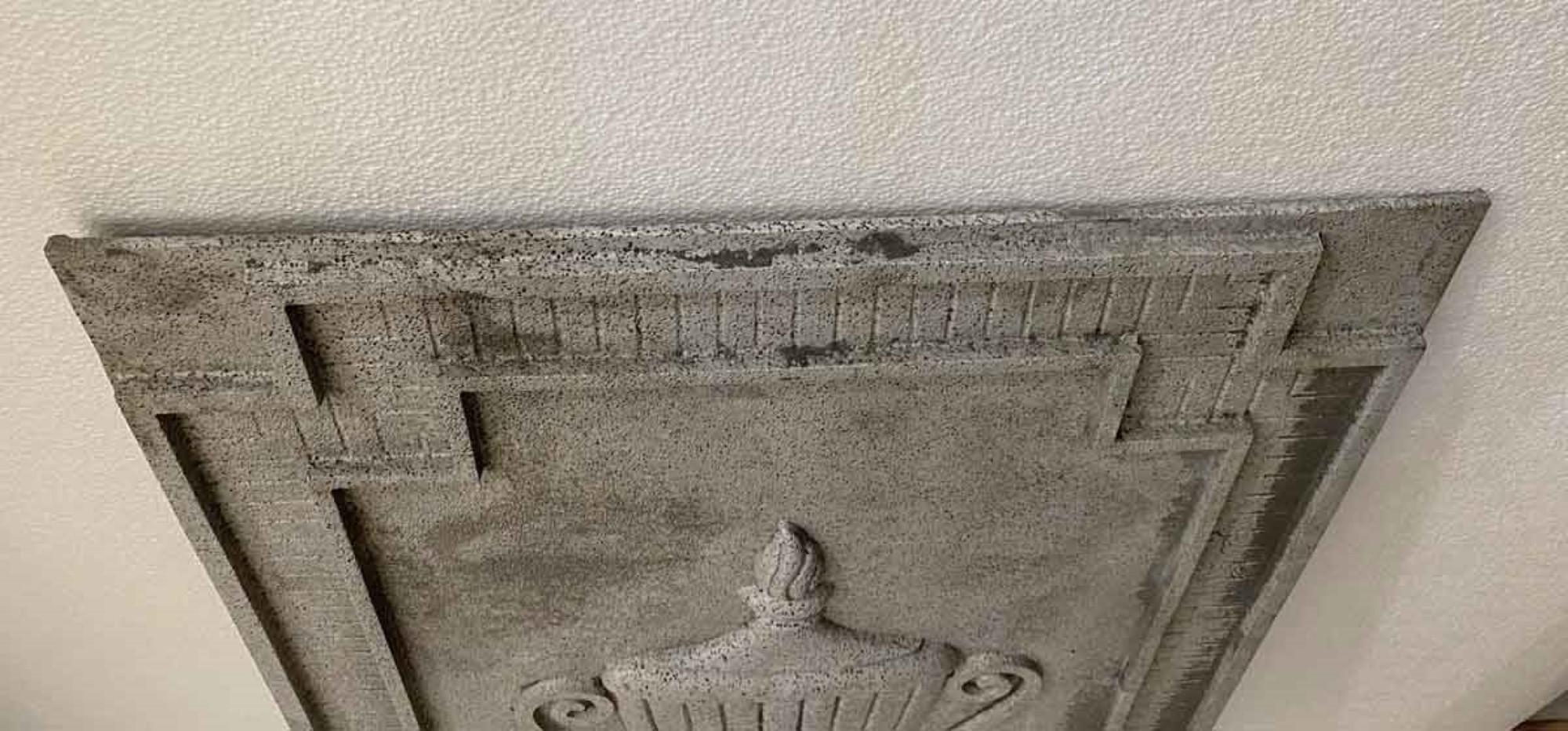 1930s Art Deco building wall panel plaque from a NYC building facade made of cast aluminum. Small quantity available at time of posting. Please inquire. Priced each. Finish may vary. Please note, this item is located in one of our NYC locations.