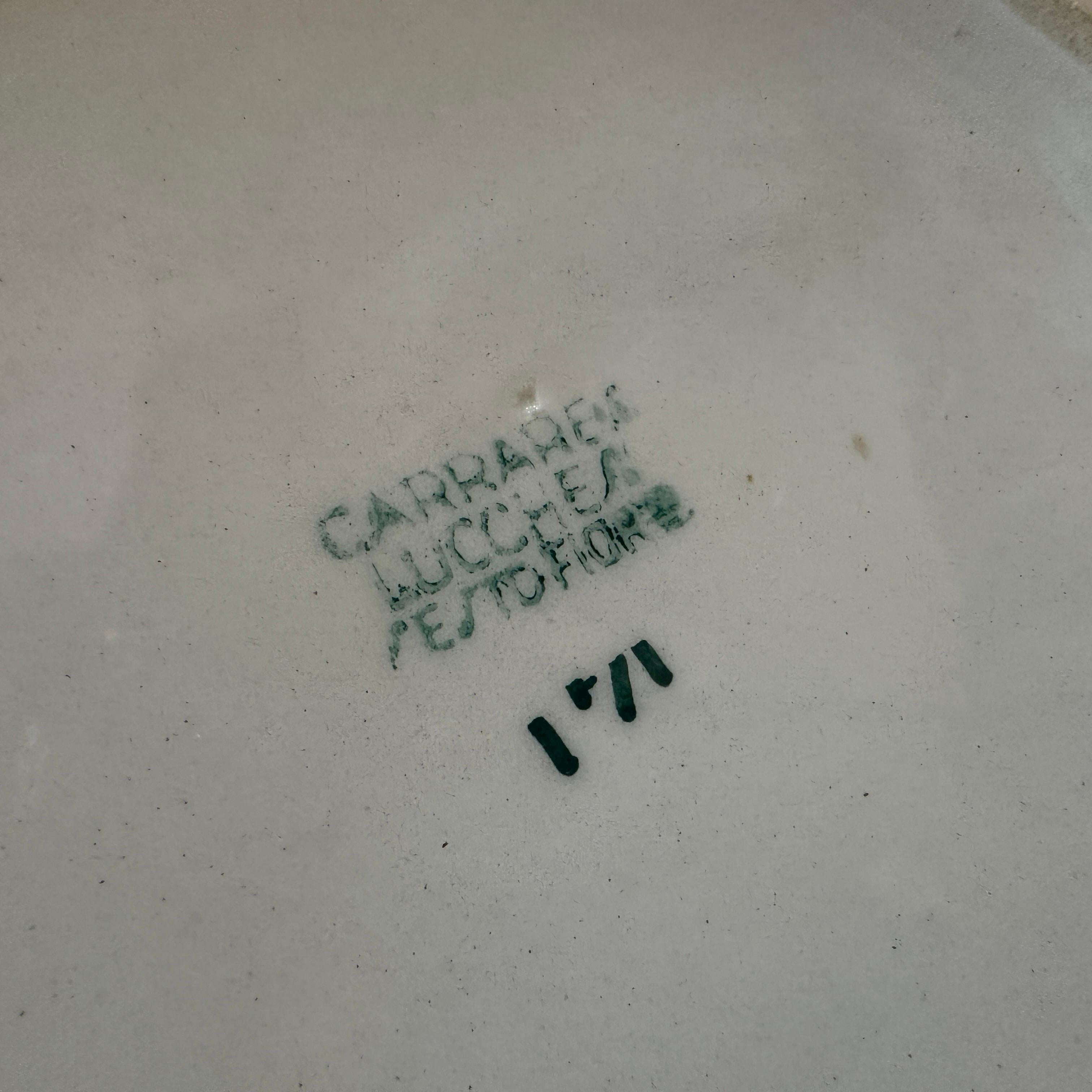 1930s Art Deco Ceramic Air Brushed Italian Round Plate by Corrado Lucchesi For Sale 6