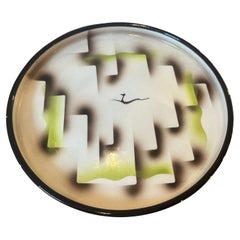 Assiette ronde italienne Art Déco des années 1930, brossée à l'air par Corrado Lucchesi