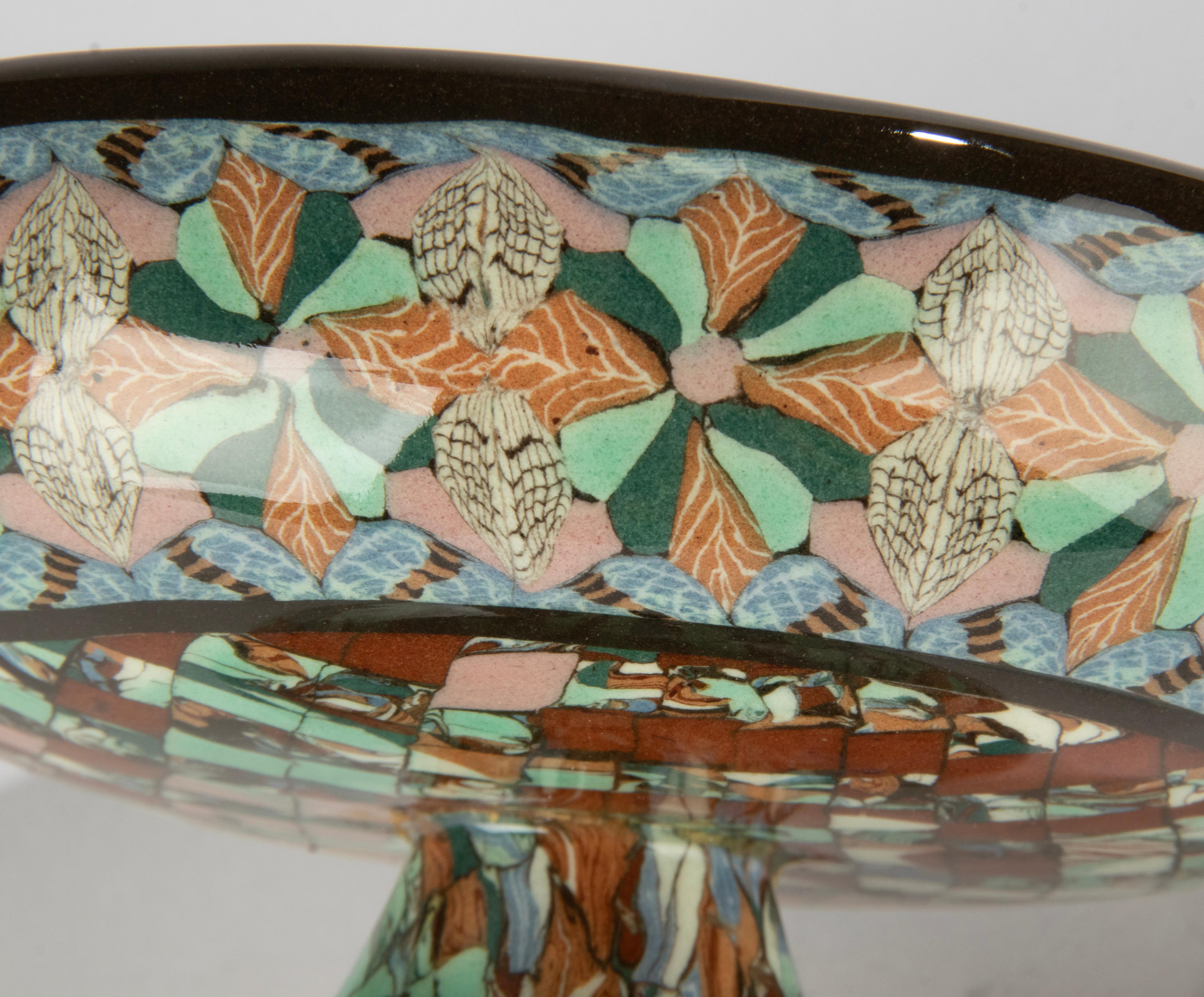1930s Art Deco Ceramic Dish Designed by Jean Gerbino for Vallauris France For Sale 2