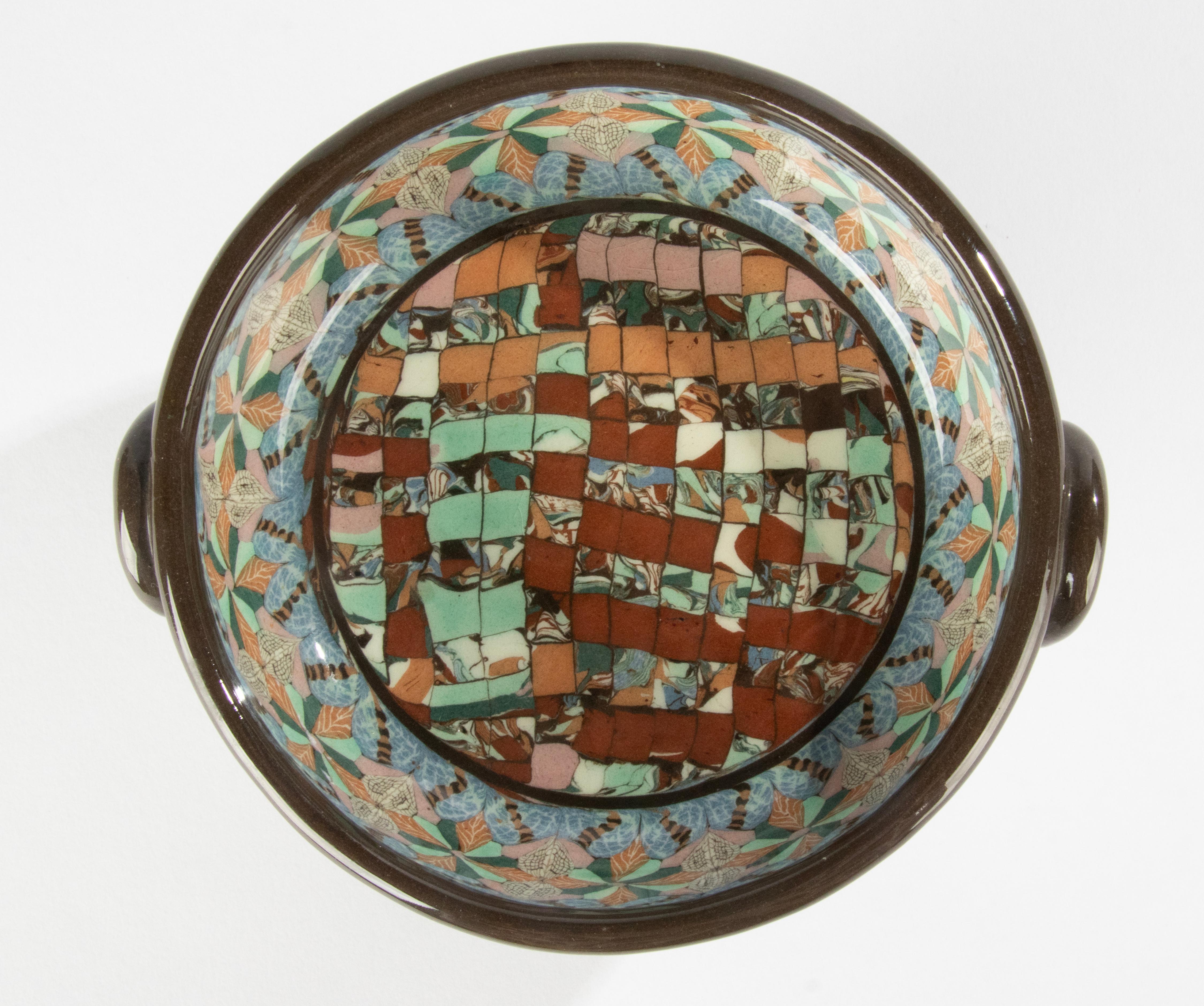 1930s Art Deco Ceramic Dish Designed by Jean Gerbino for Vallauris France For Sale 3