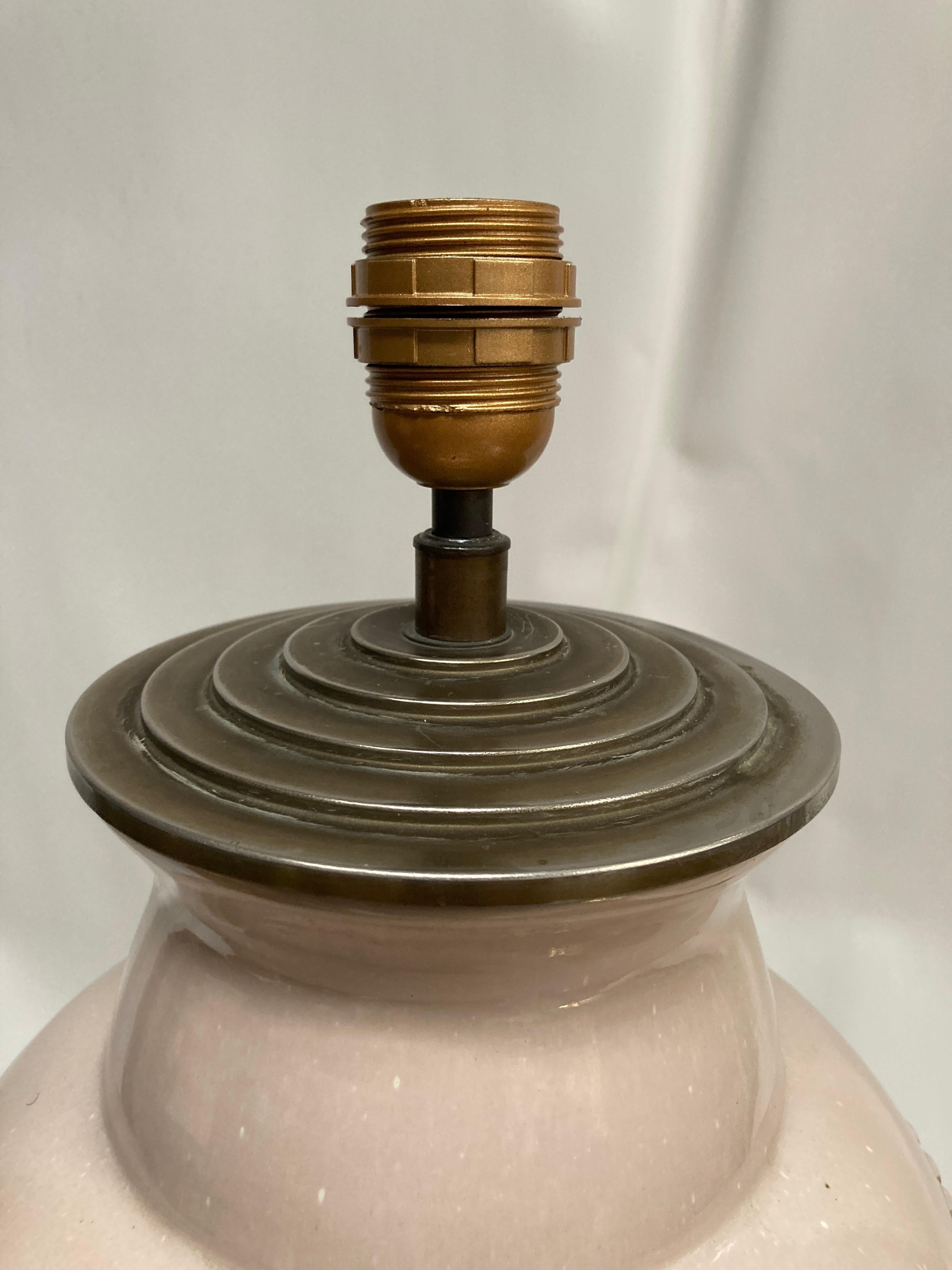 Mid-20th Century 1930's Art Déco ceramic table lamp signed Thicot For Sale