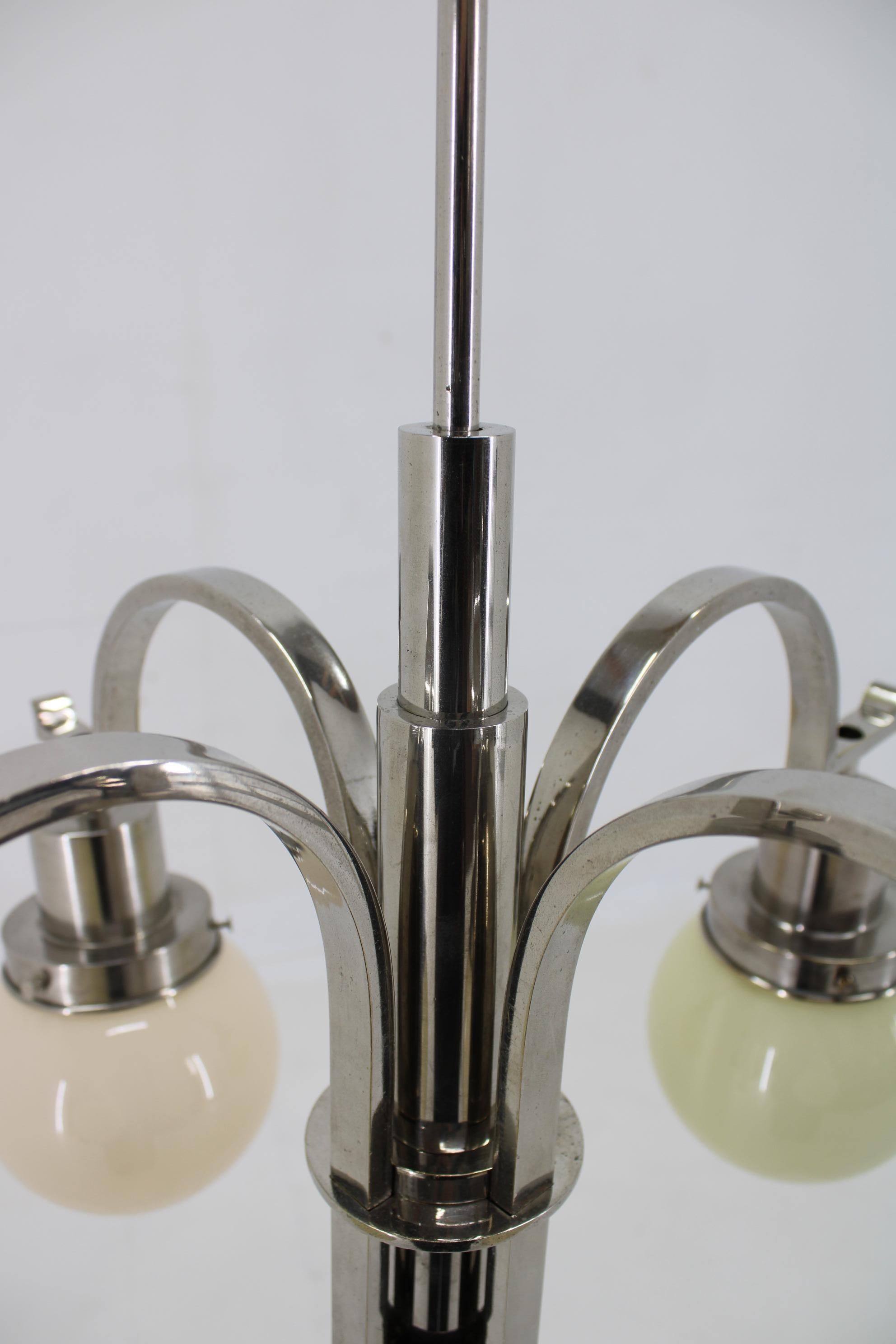 1930s Art Deco Chandelier, Czechoslovakia For Sale 5