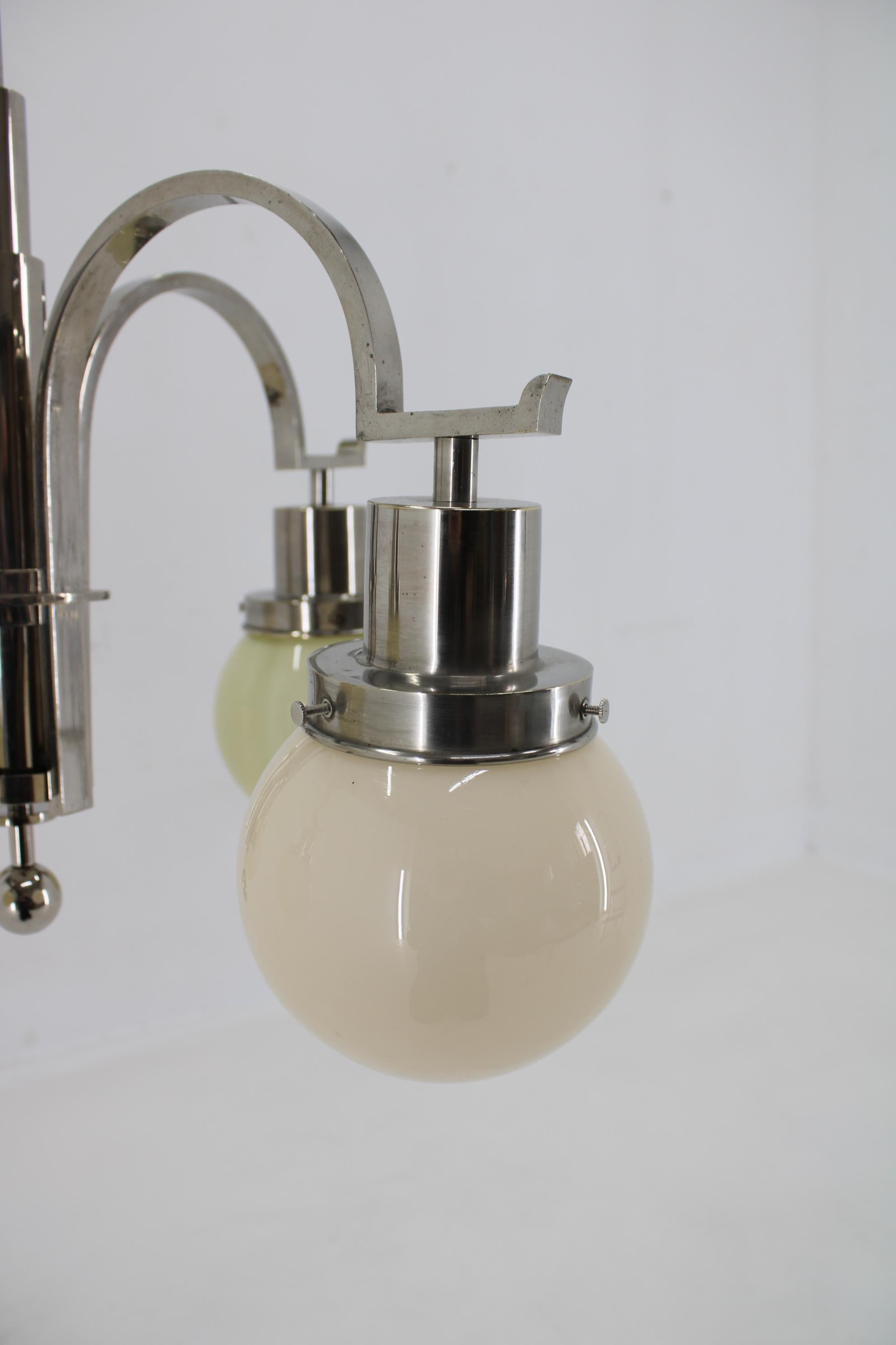 1930s Art Deco Chandelier, Czechoslovakia For Sale 6