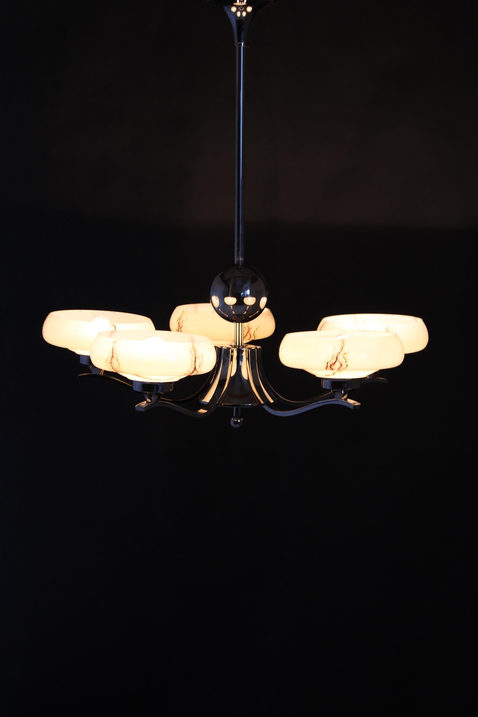 Lampadario Art Deco anni '30, Cecoslovacchia in vendita 5