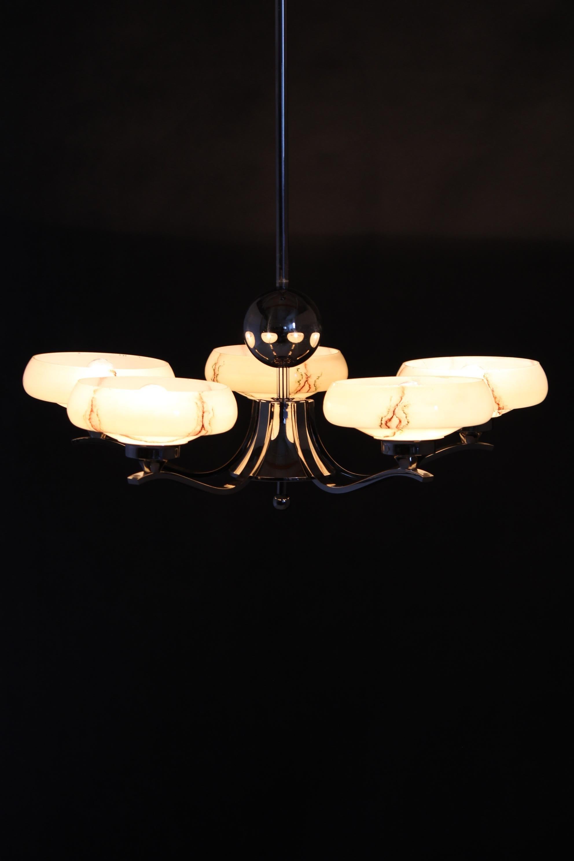 Lampadario Art Deco anni '30, Cecoslovacchia in vendita 6