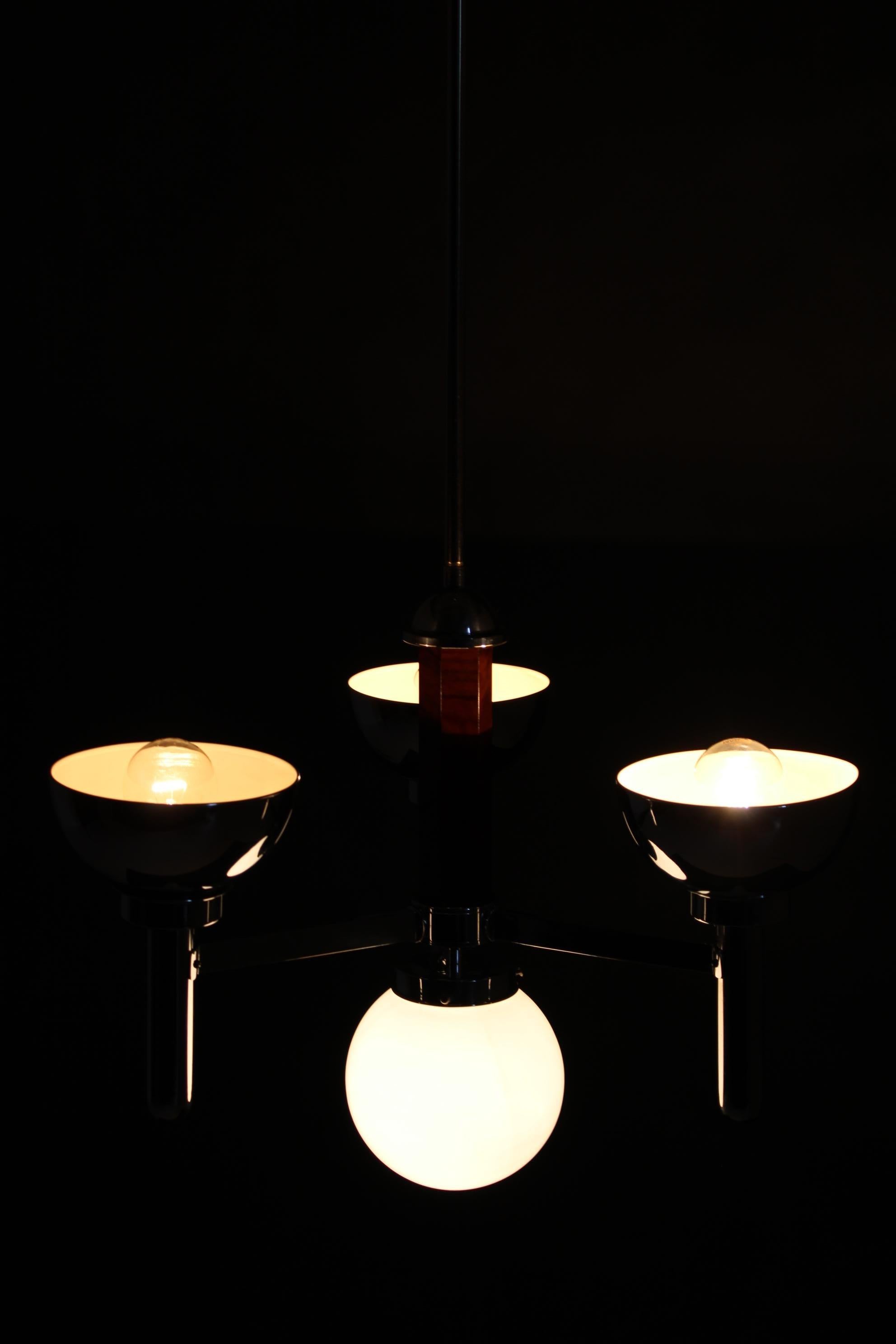 1930s Art Deco Chandelier, Czechoslovakia For Sale 8