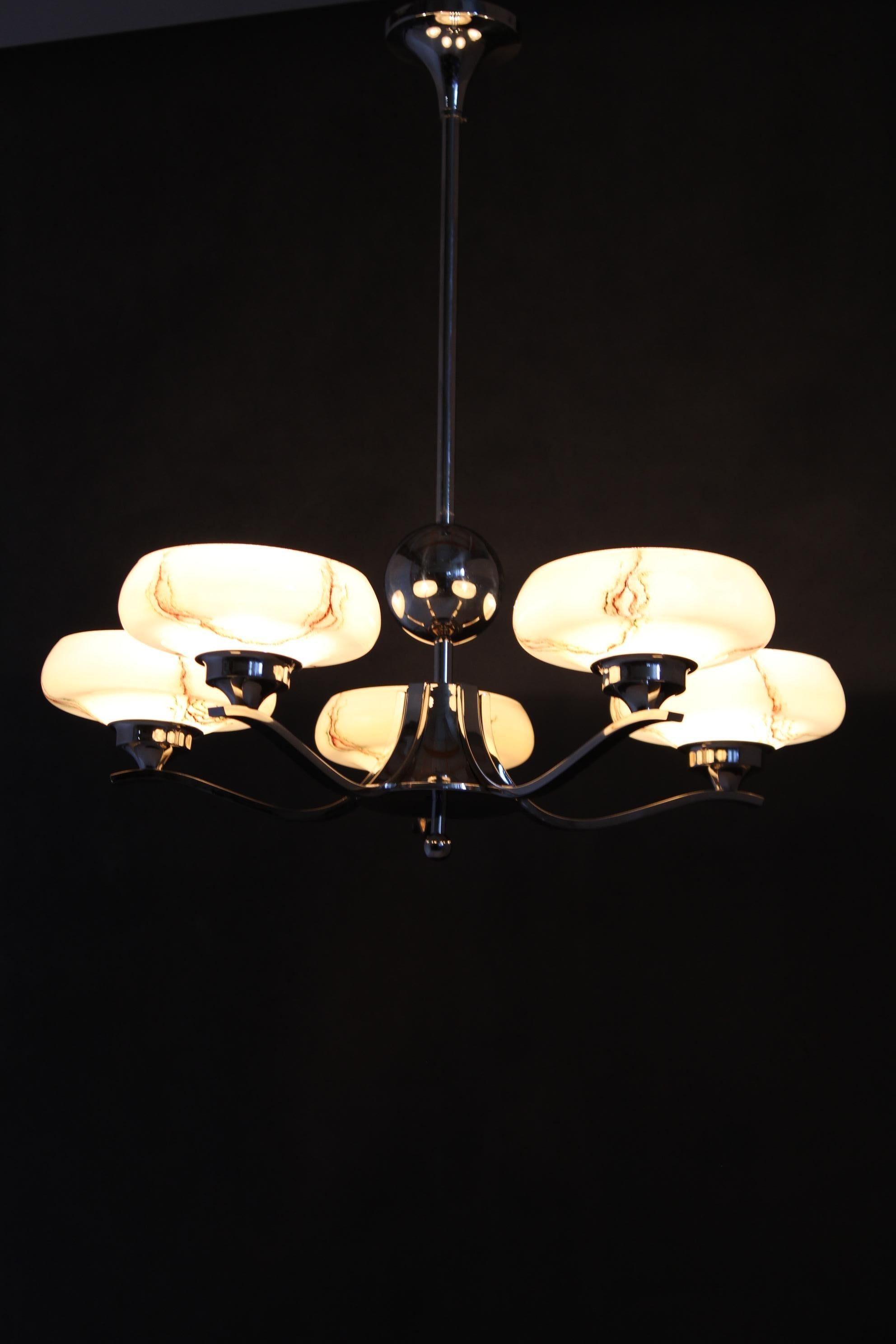 Lampadario Art Deco anni '30, Cecoslovacchia in vendita 7