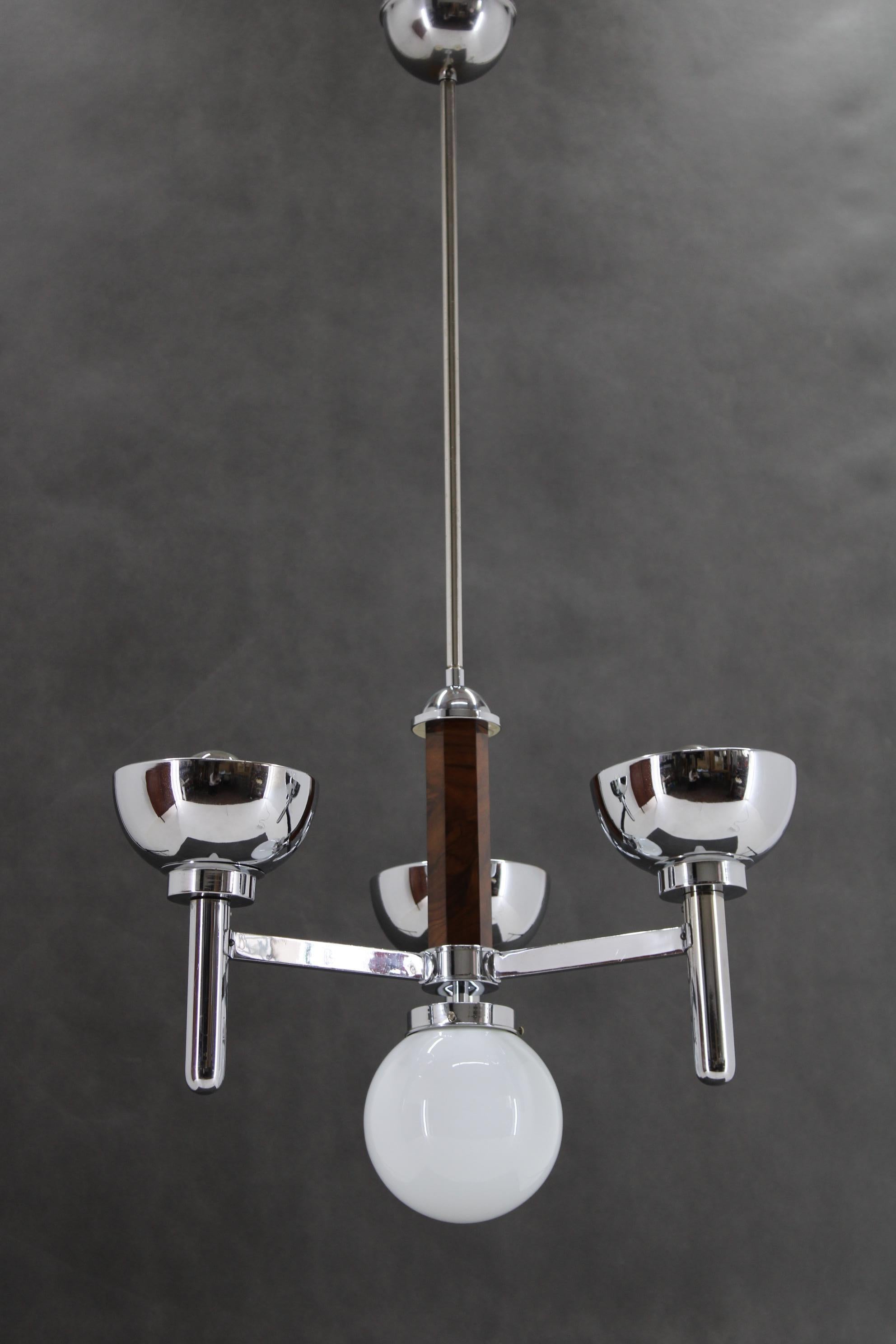 1930s Art Deco Chandelier, Czechoslovakia In Good Condition For Sale In Praha, CZ