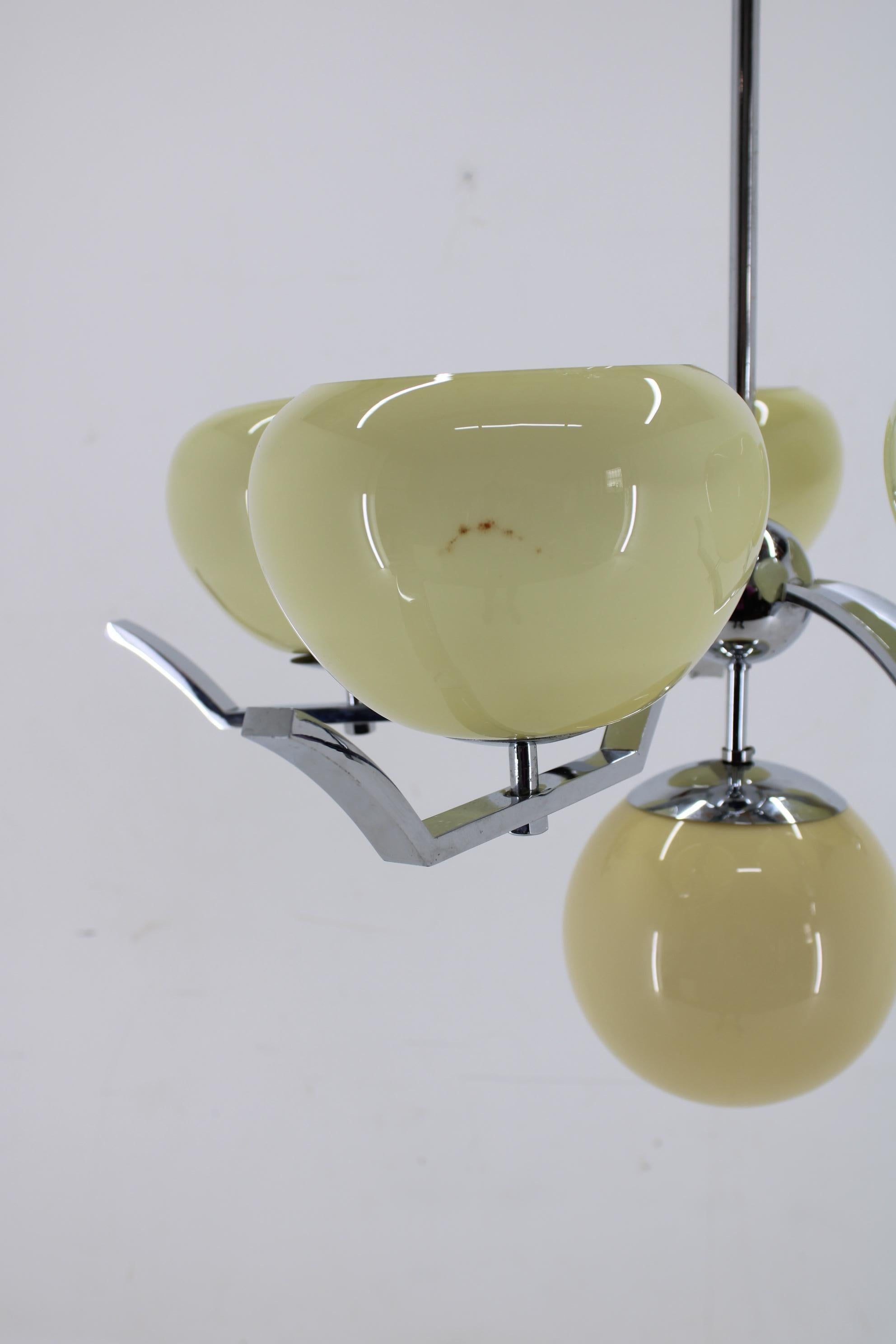 Vetro Lampadario Art Deco anni '30, Cecoslovacchia in vendita