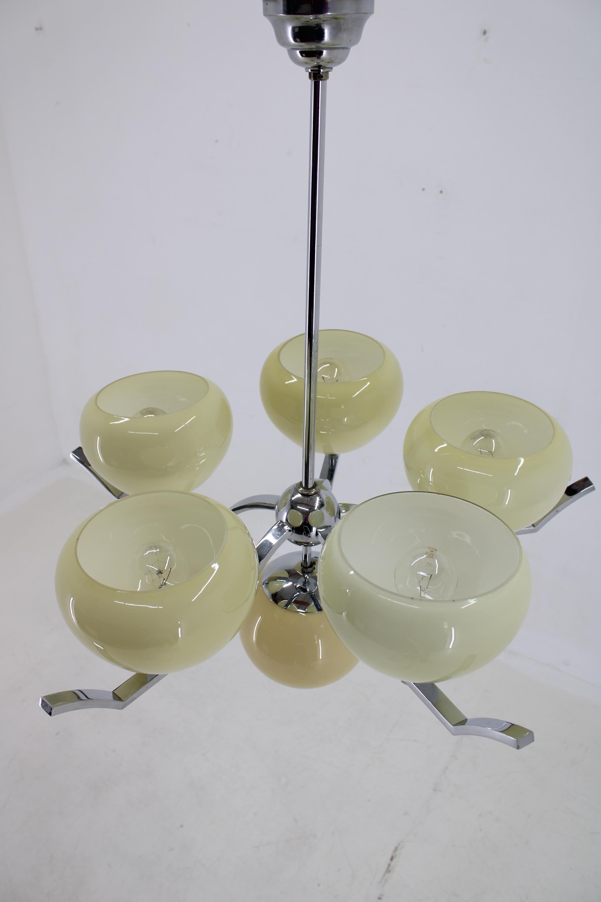 1930s Art Deco Chandelier, Czechoslovakia For Sale 2