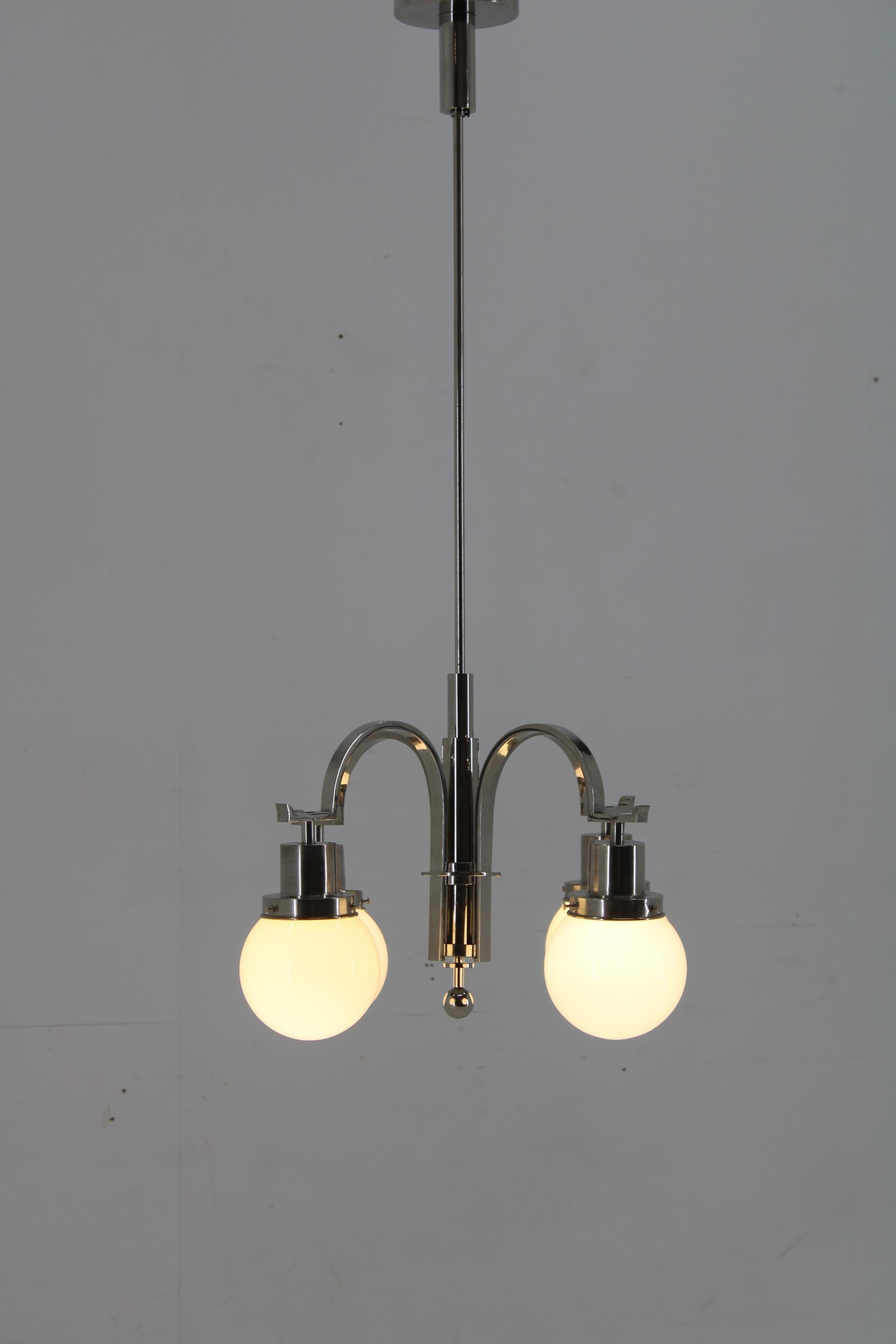 1930s Art Deco Chandelier, Czechoslovakia For Sale 2
