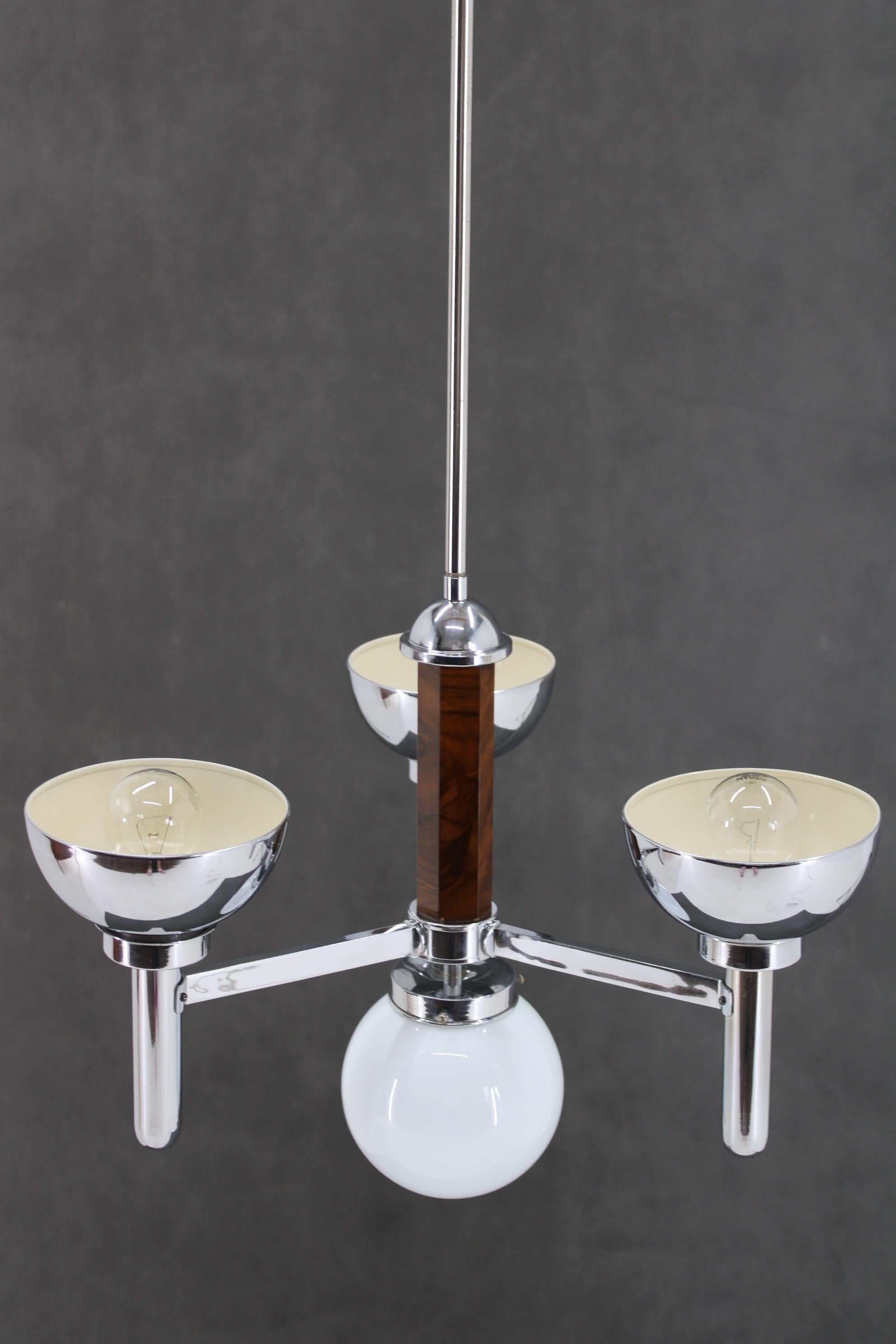 1930s Art Deco Chandelier, Czechoslovakia For Sale 2