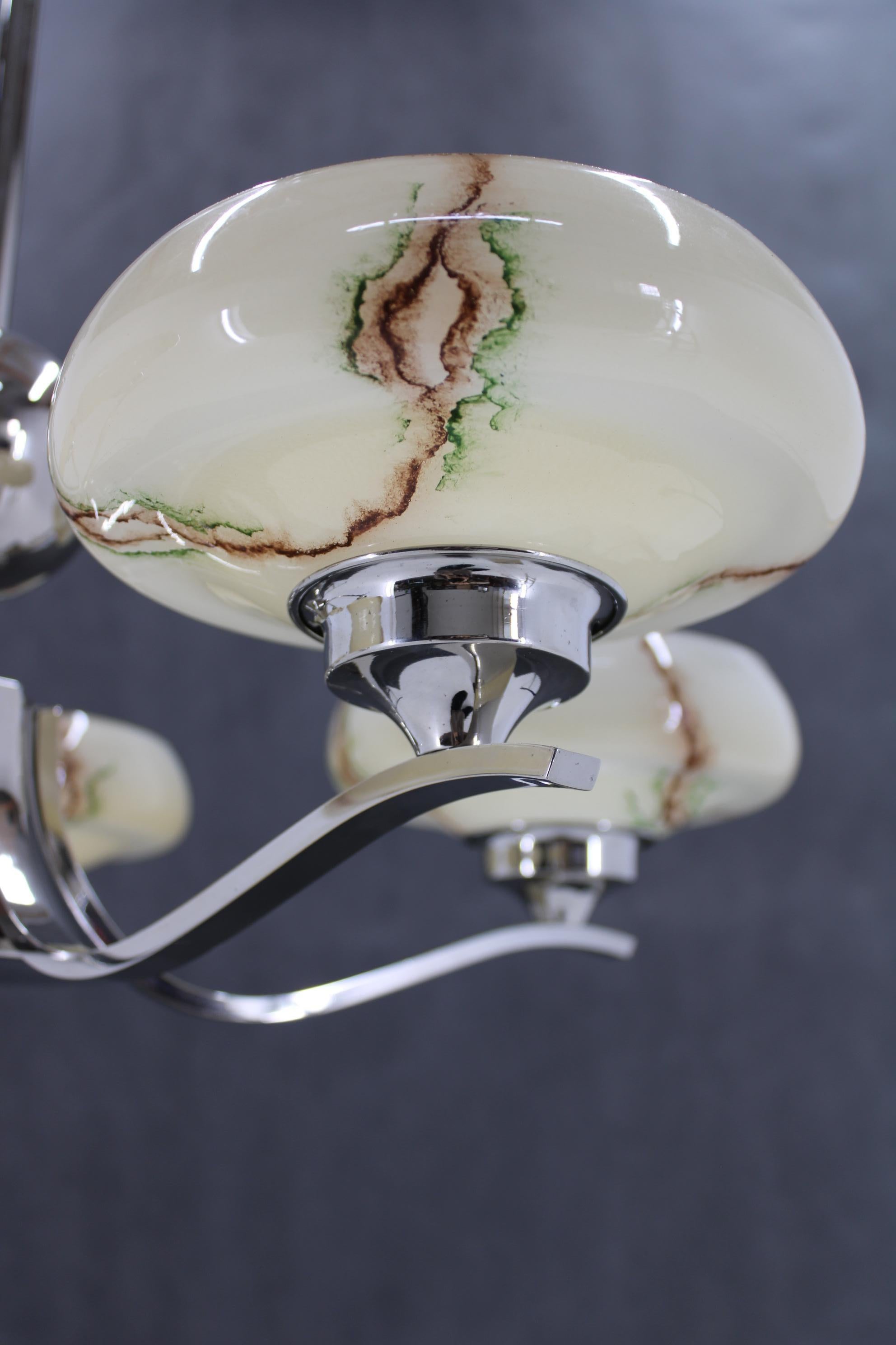 Lampadario Art Deco anni '30, Cecoslovacchia in vendita 2
