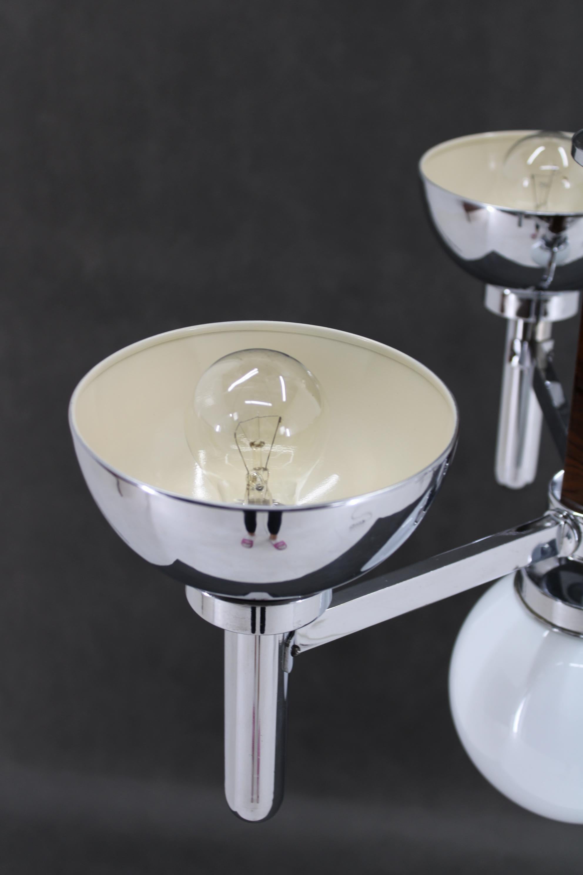 1930s Art Deco Chandelier, Czechoslovakia For Sale 4