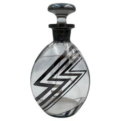 Decantador de plata y cristal con perno luminoso Art decó de 1930