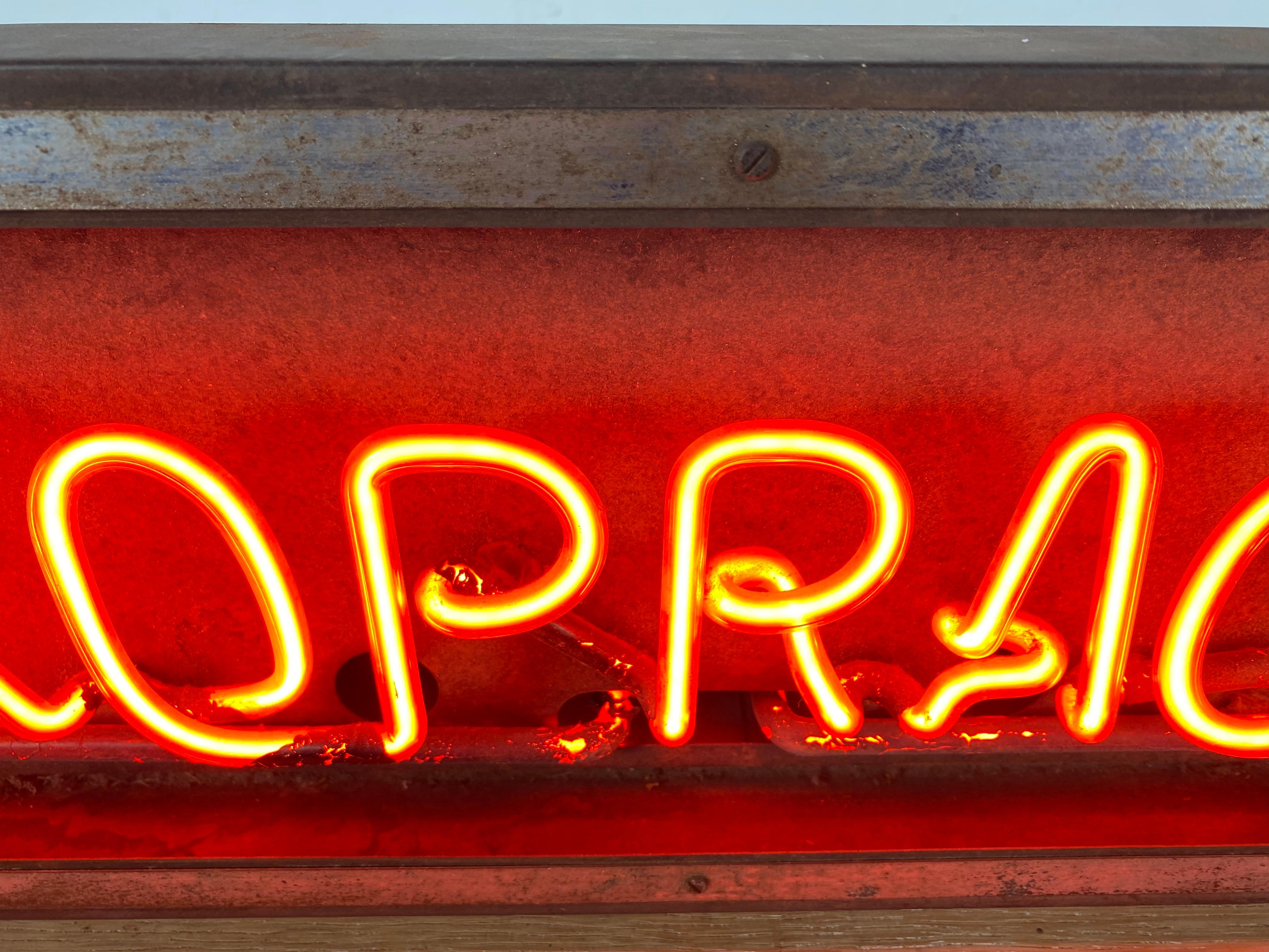 1930s Art Deco Chriopractor Neon Can Sign For Sale 1