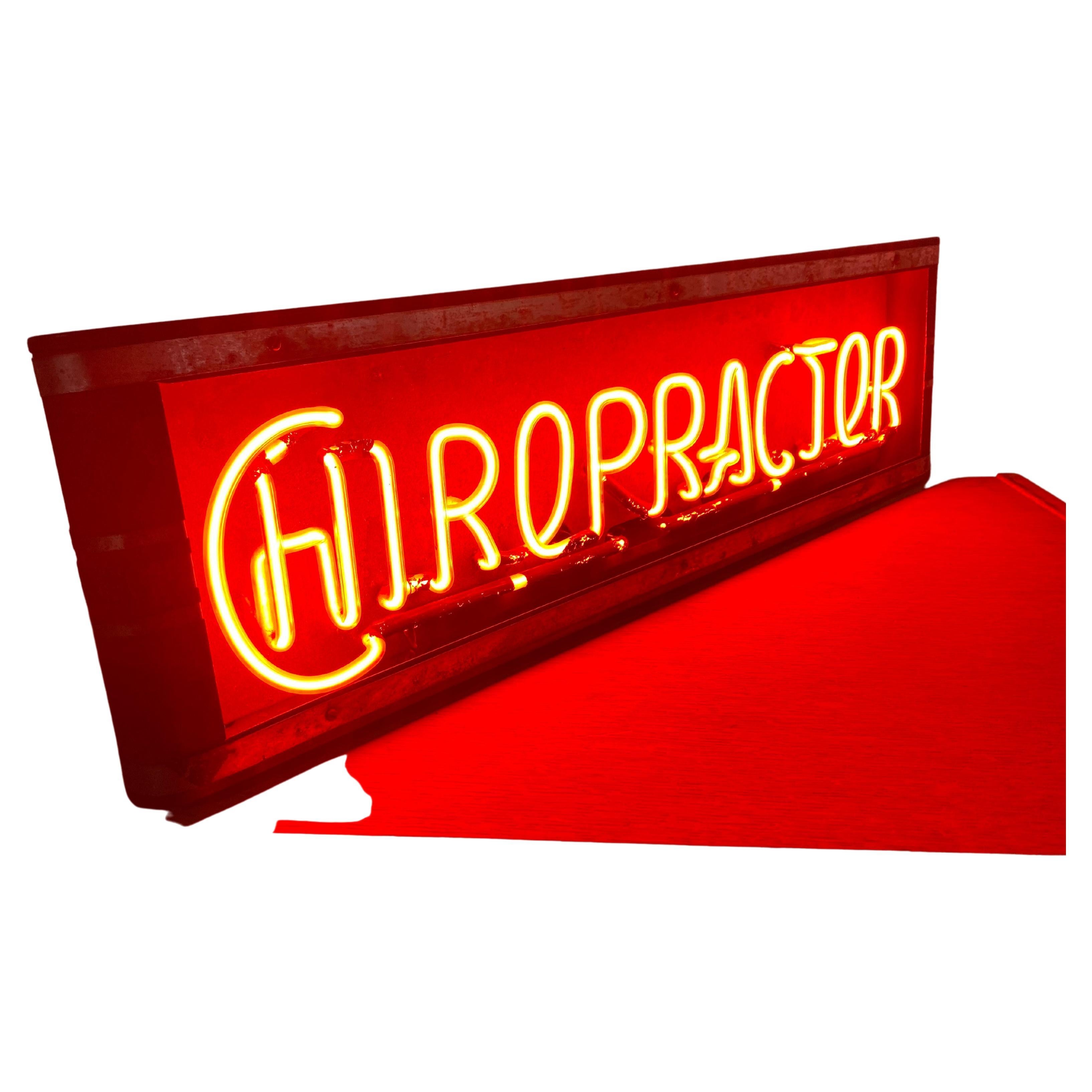 1930er Jahre Art Deco Chriopractor Neon Dosenschild im Angebot