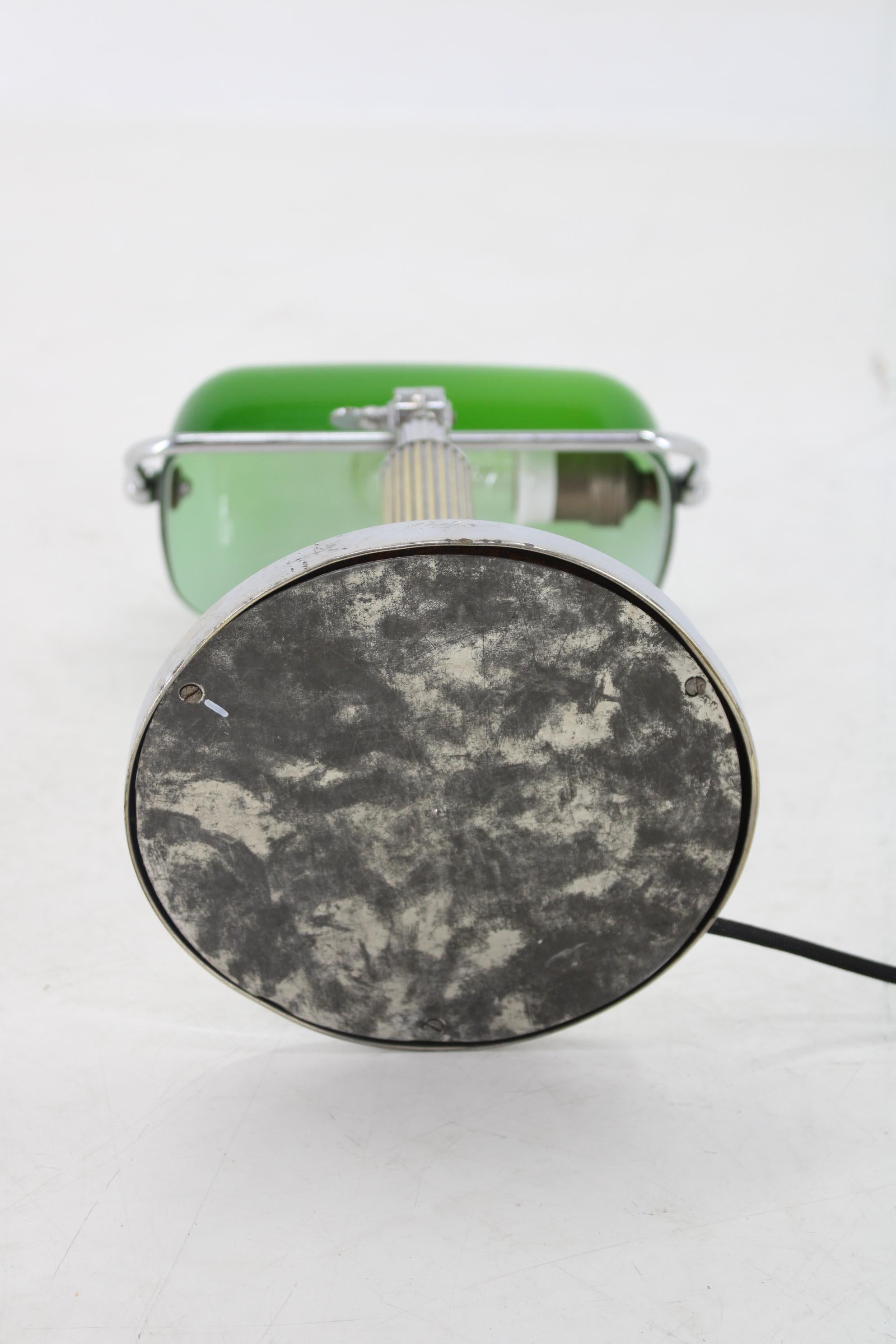 1930s Art Deco Chrome Plated  Banker Table Lamp , Czechoslovakia For Sale 3
