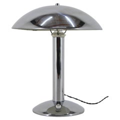 1930s Art Deco Chrome Plated Table Lamp , Czechoslovakia