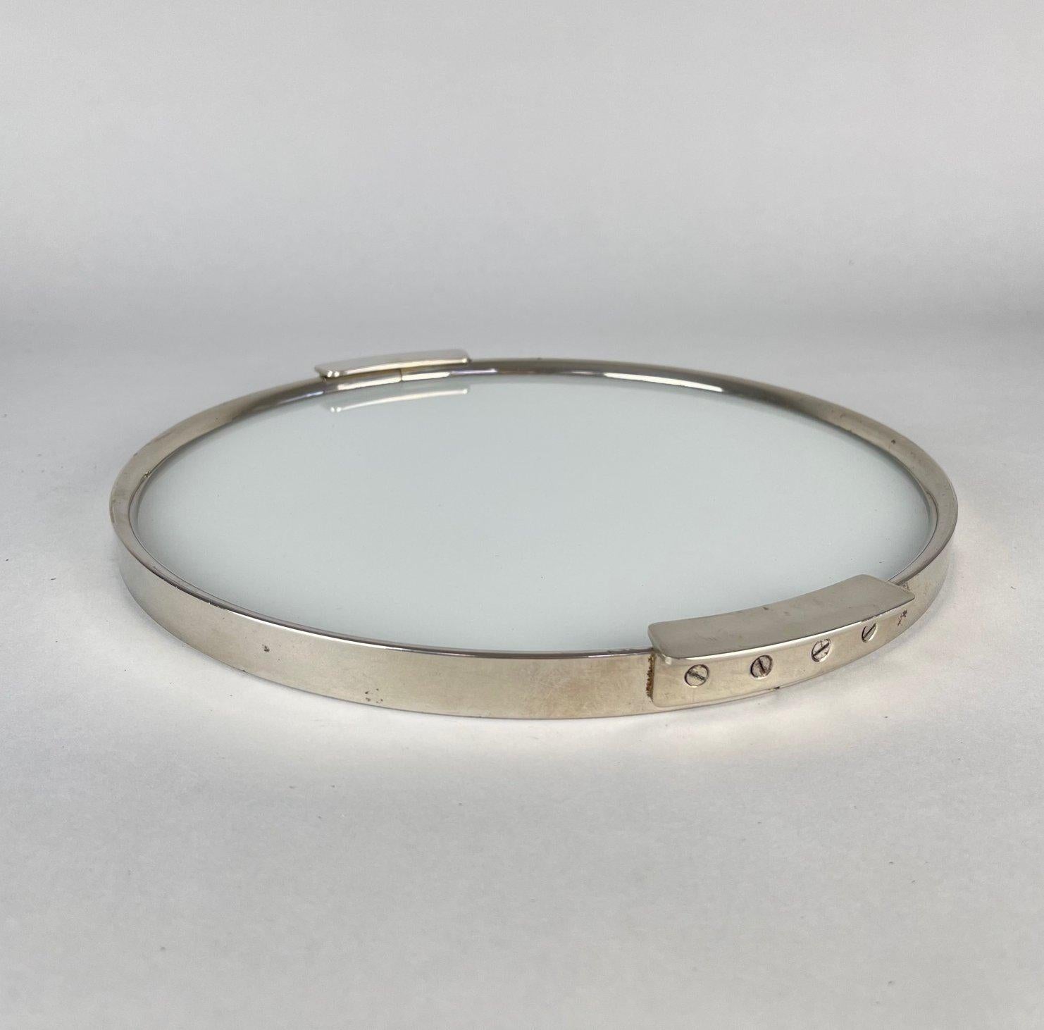 20th Century 1930's Art Deco Chrome Round Tray For Sale