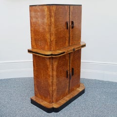 1930's Art Deco Cocktail Cabinet in Burr and Figured Walnut