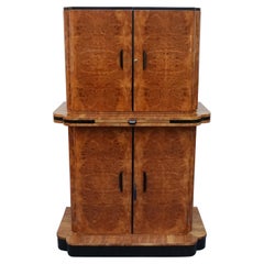 1930's Art Deco Cocktail Cabinet in Burr and Figured Walnut