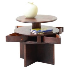 1930's Art Deco coffee table with a cross-shaped base