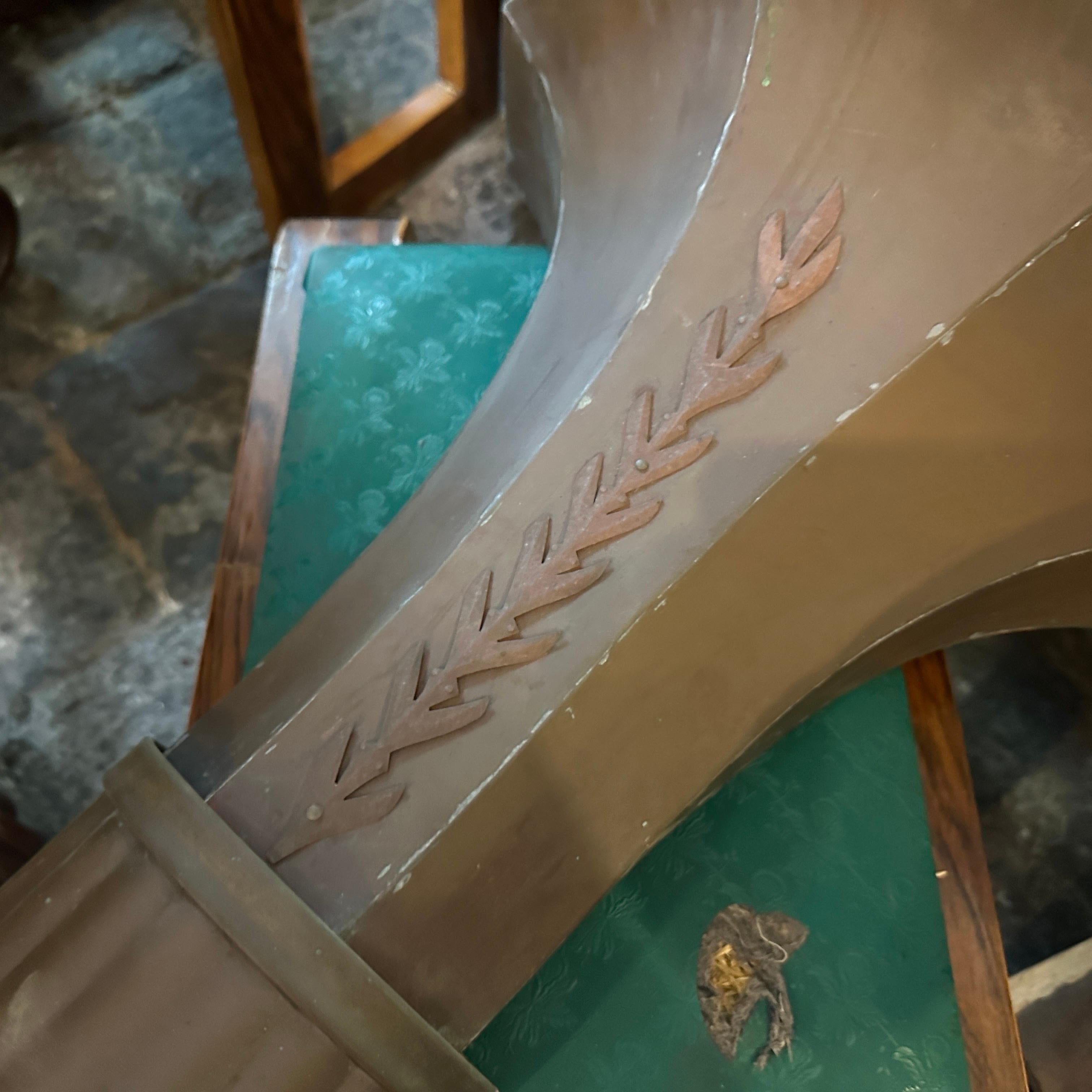 1930s Art Deco Copper Italian Theater Wall Sconces For Sale 5