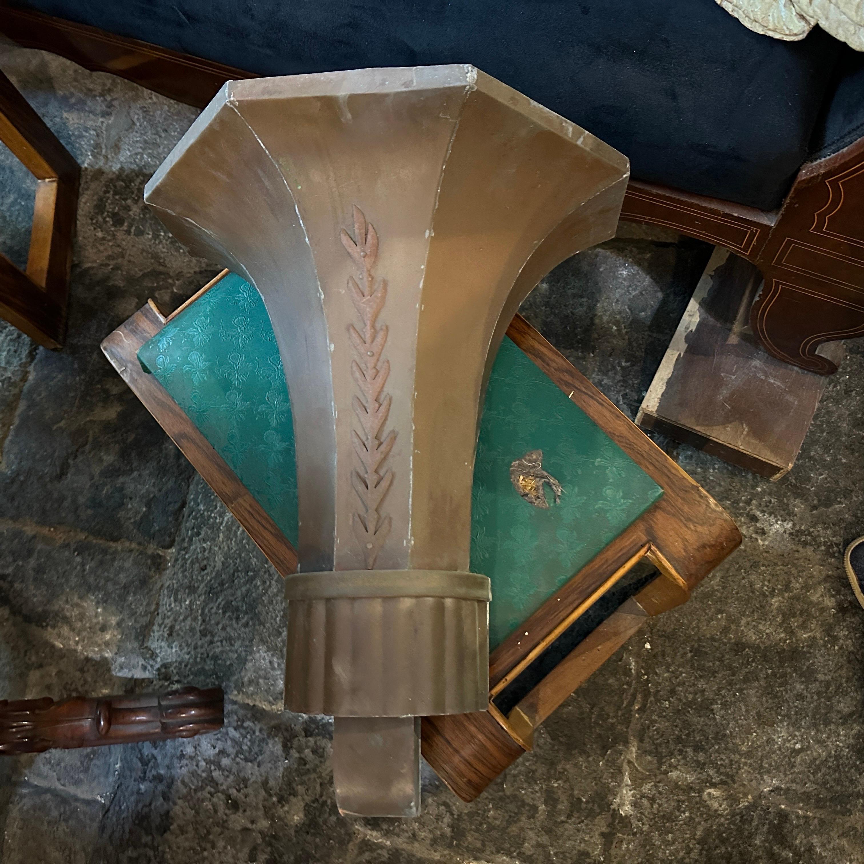 1930s Art Deco Copper Italian Theater Wall Sconces For Sale 3