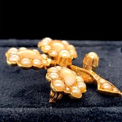 1930s Art Deco Coral and Pearl Brooch Pin