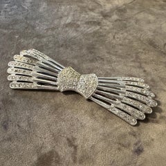 1930s Art Deco Costume Jewelry Rhinestone Italian Brooch