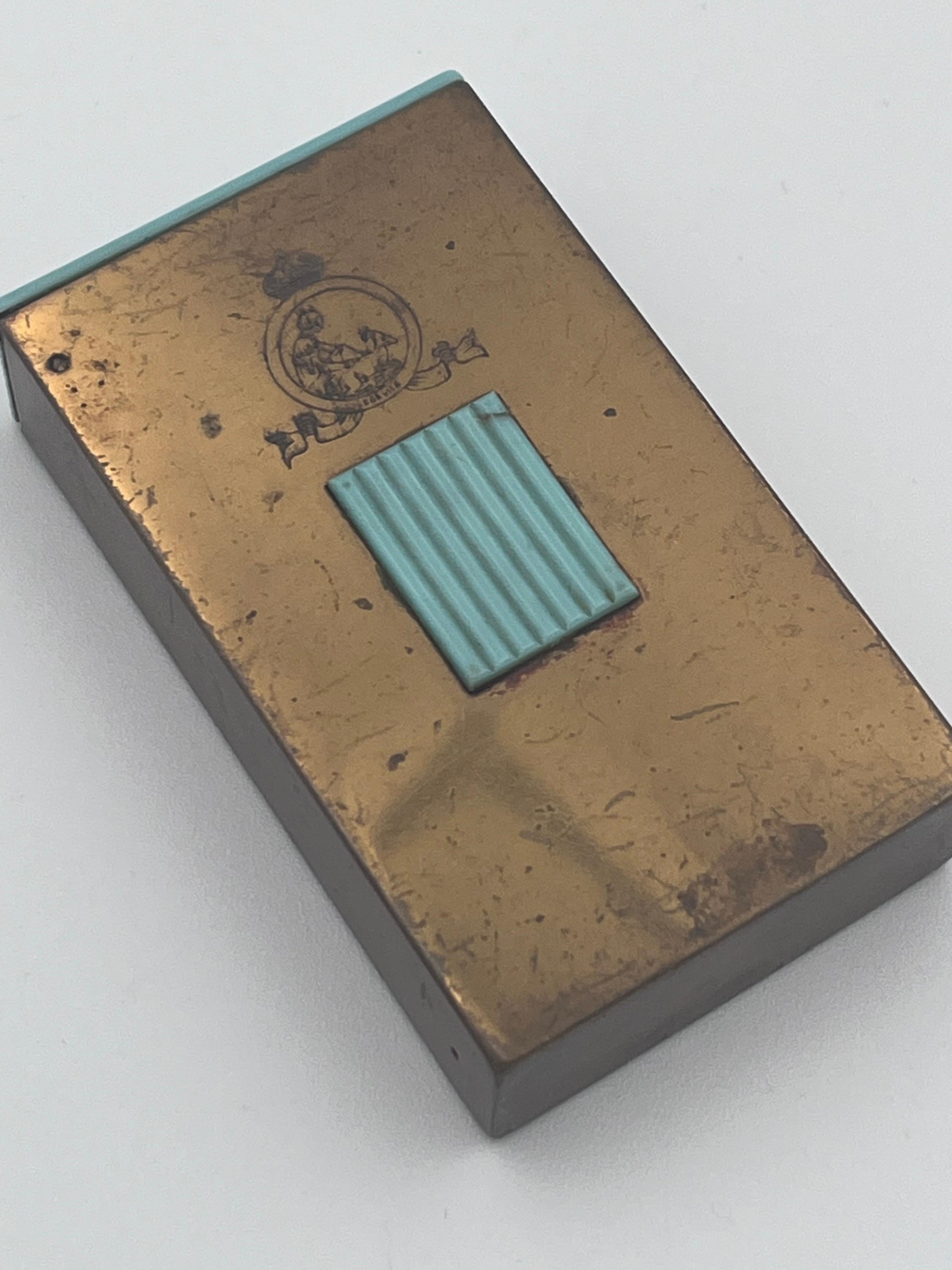 Profumo Art Deco Coty anni '30  Bottiglia in custodia originale in ottone stile accendino in vendita 3