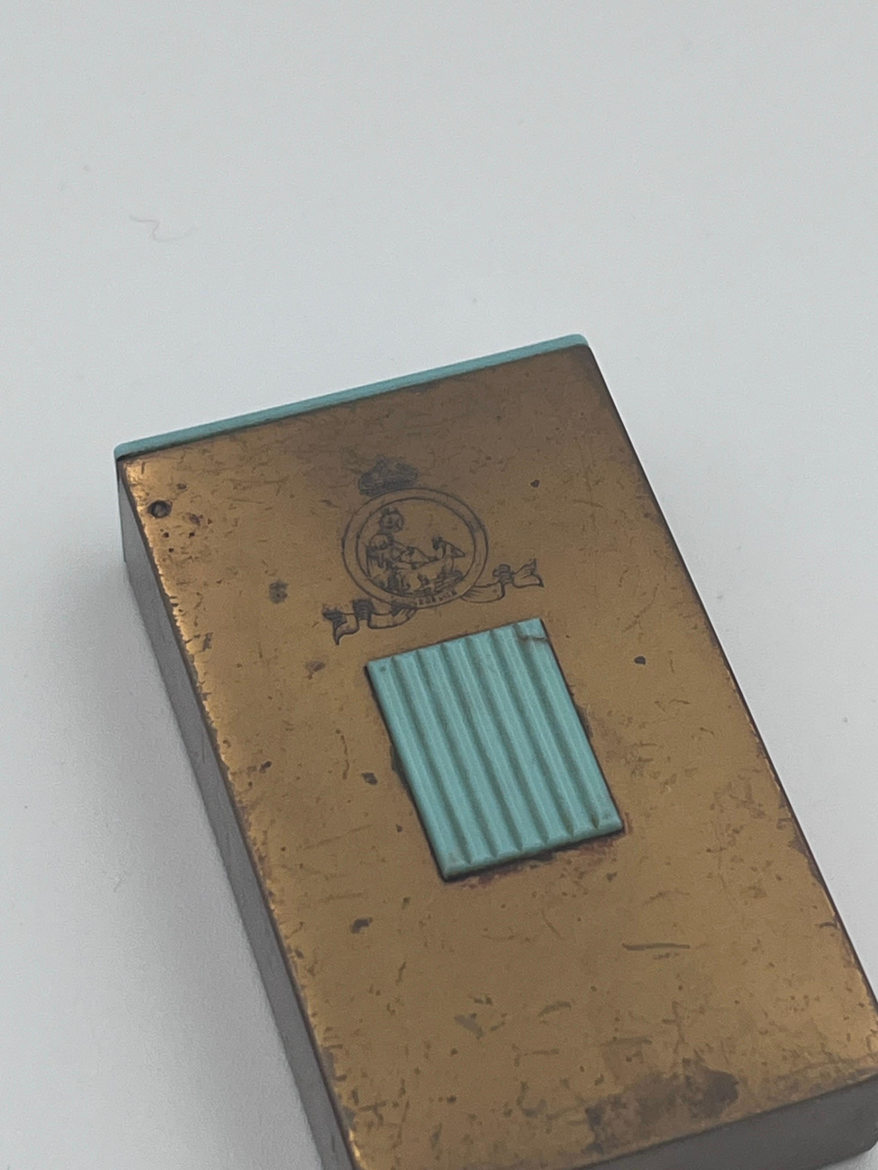 Profumo Art Deco Coty anni '30  Bottiglia in custodia originale in ottone stile accendino in vendita 4