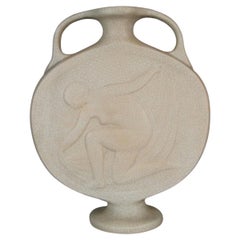 1930s Art Deco Crackle Glaze Ceramic Vase by Octave Larrieu - 1Y190
