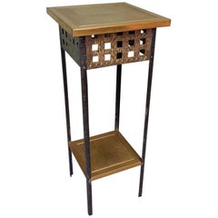 1930s Art Deco Crafted Metal en Brass Plant Stand