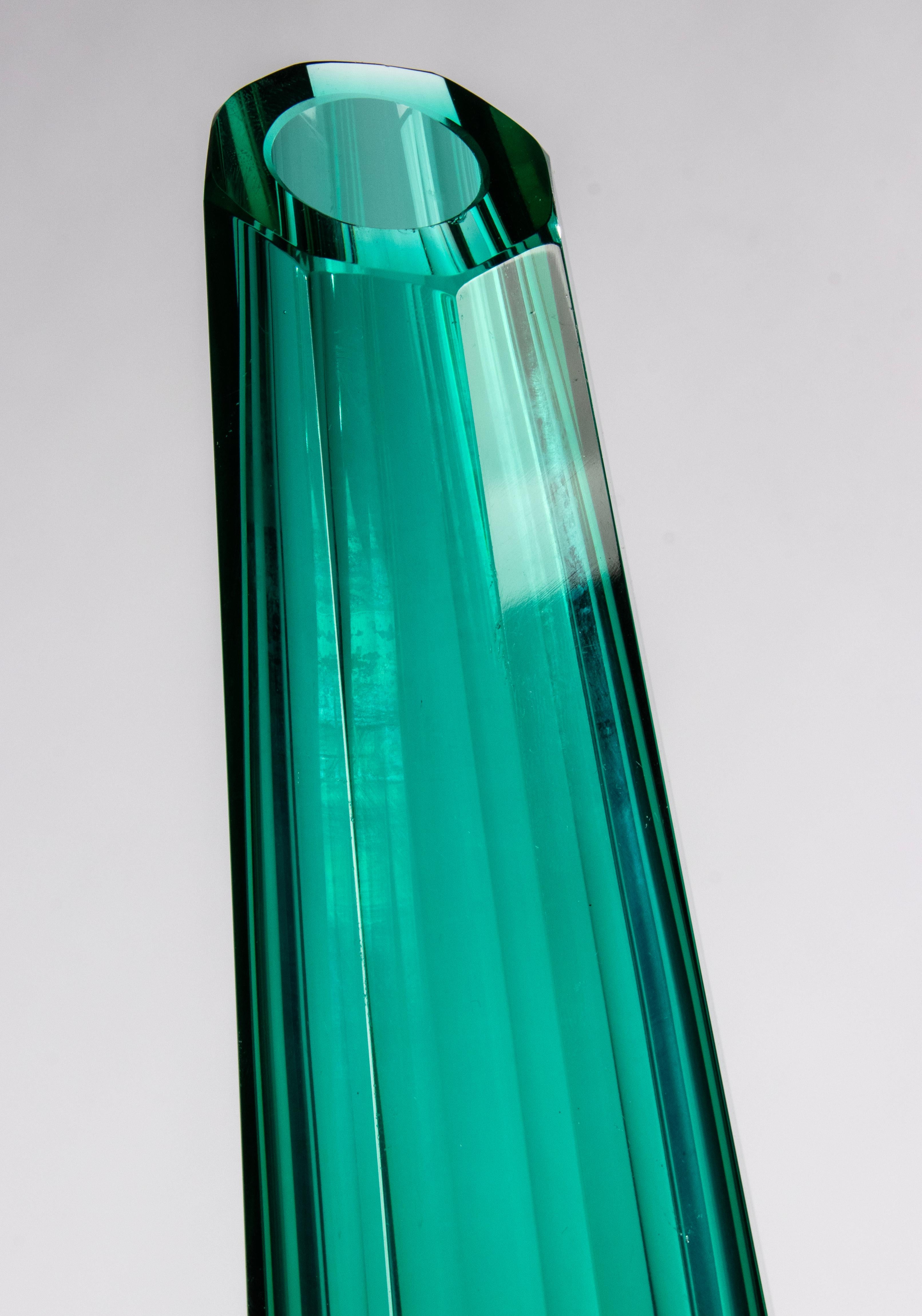 Czech 1930's Art Deco Crystal Vase - Attributed to Josef Hoffmann for Moser For Sale