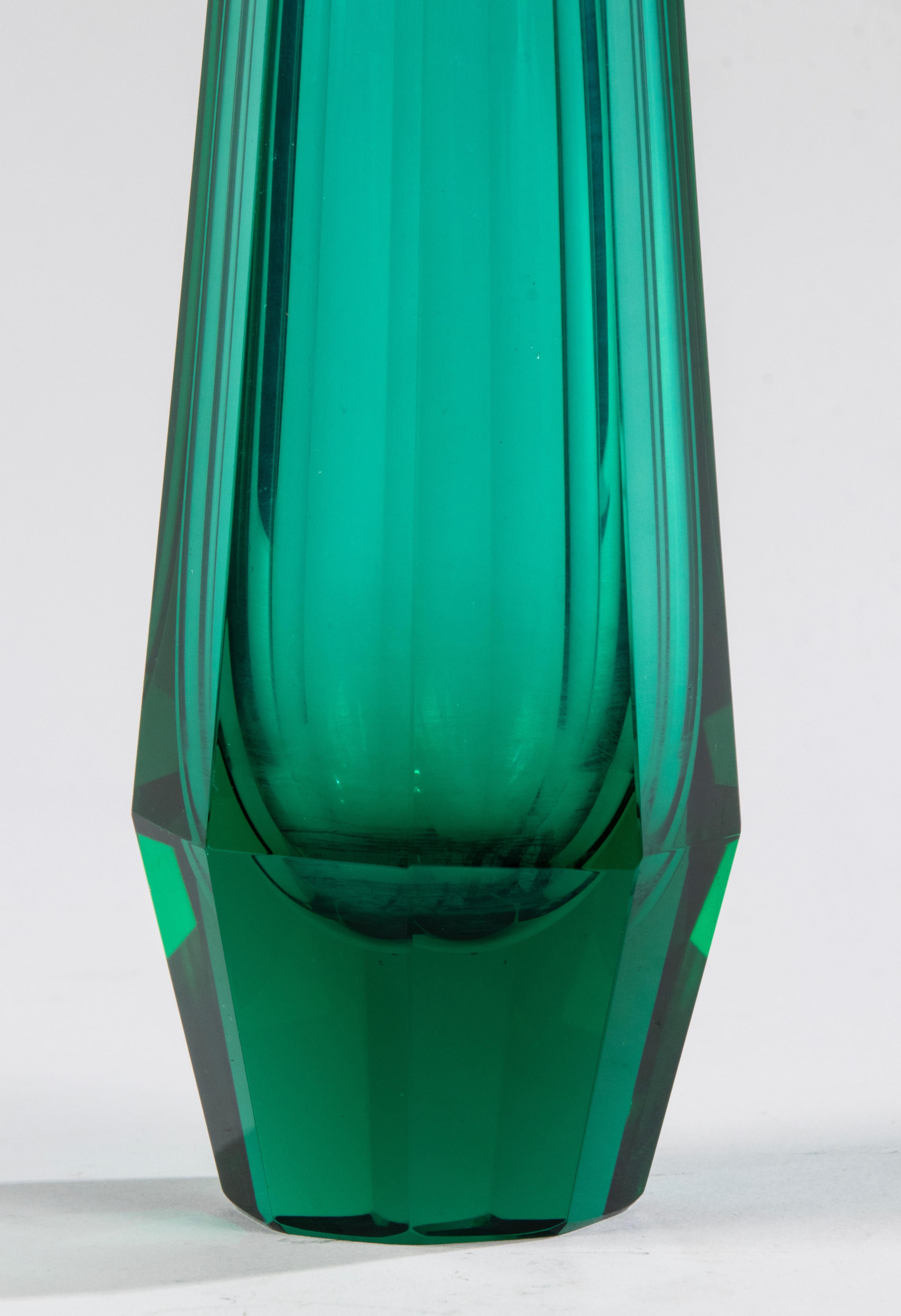 Early 20th Century 1930's Art Deco Crystal Vase - Attributed to Josef Hoffmann for Moser For Sale