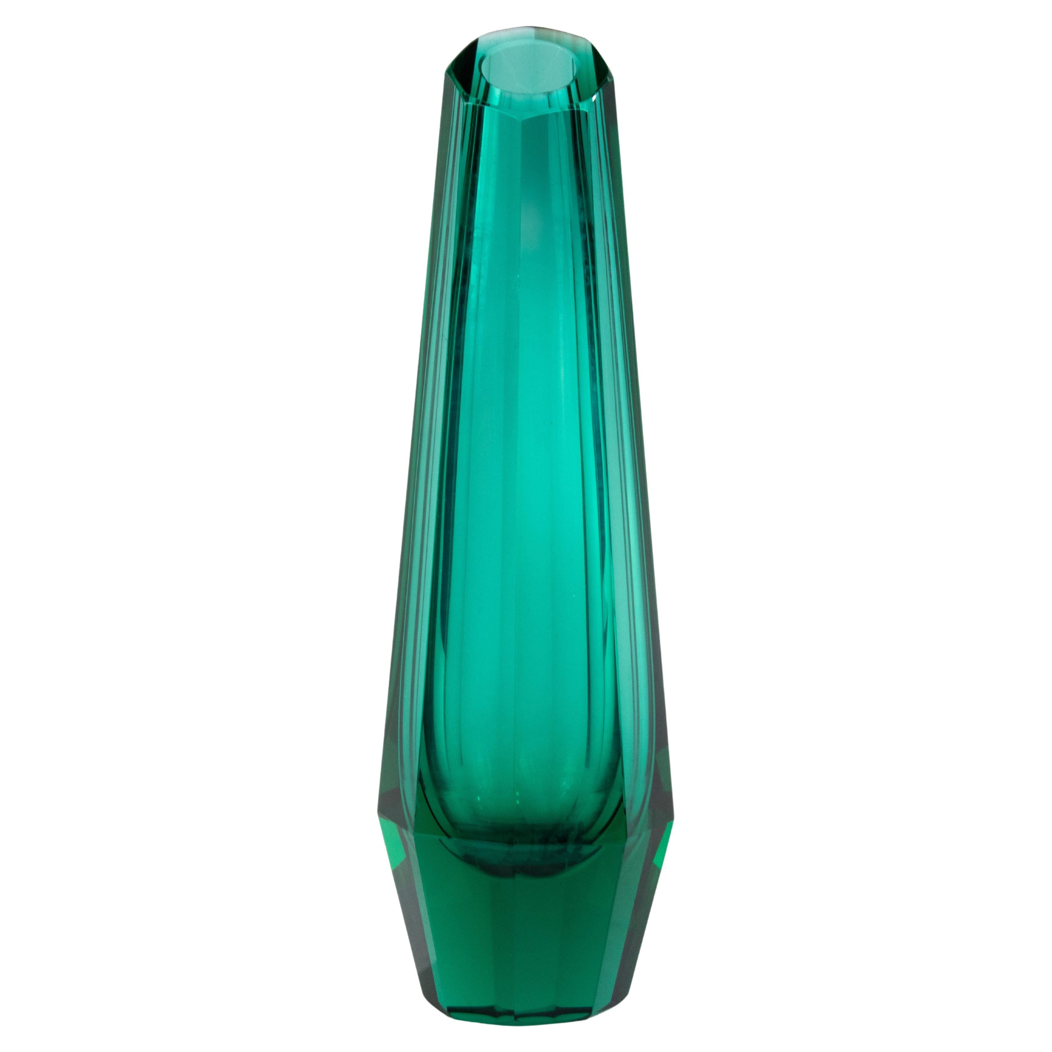 1930's Art Deco Crystal Vase - Attributed to Josef Hoffmann for Moser For Sale