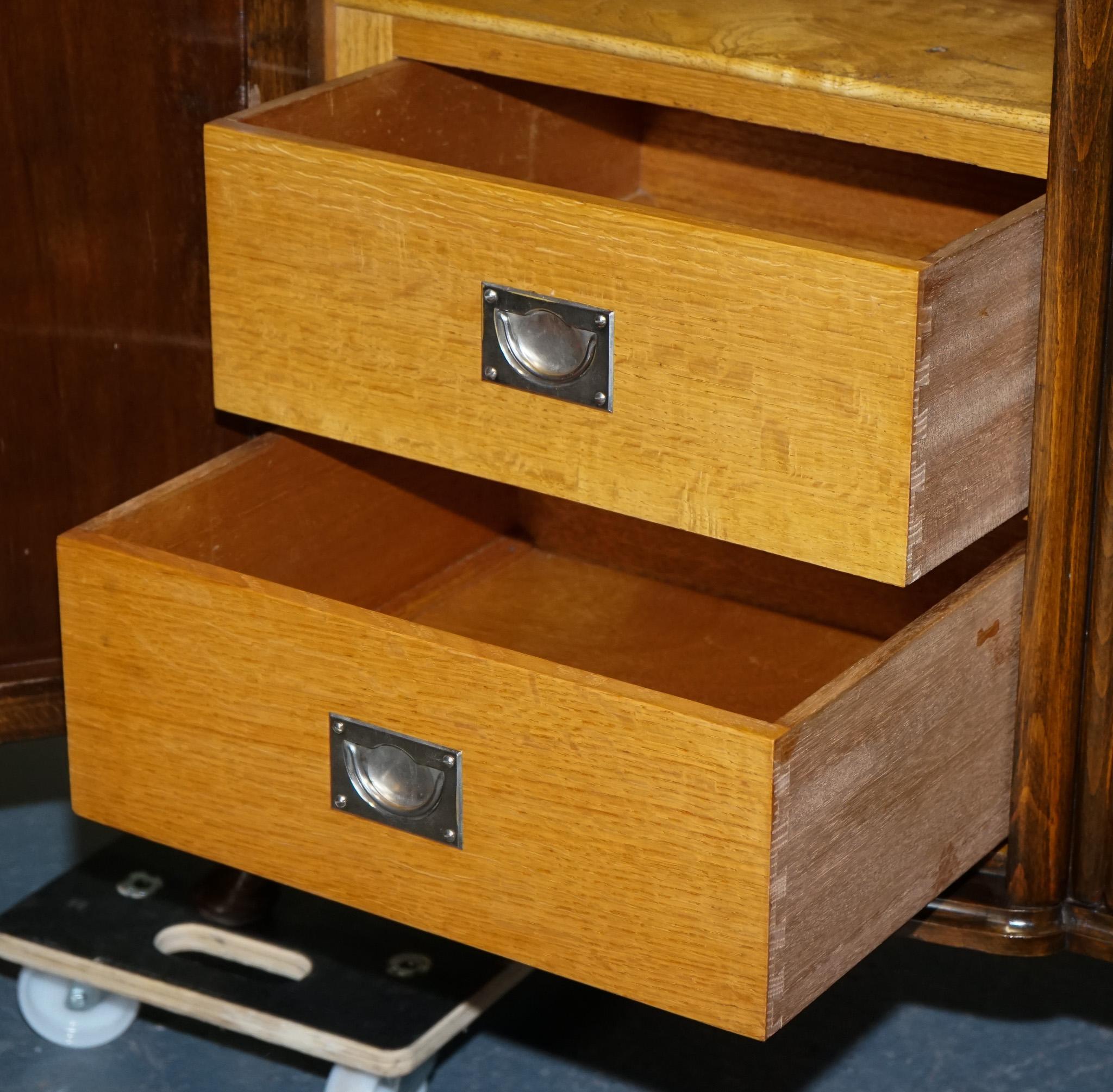 Hardwood 1930s ART DECO C.W.S CABINET WORKS DRESSING TABLE WITH MIRROR For Sale