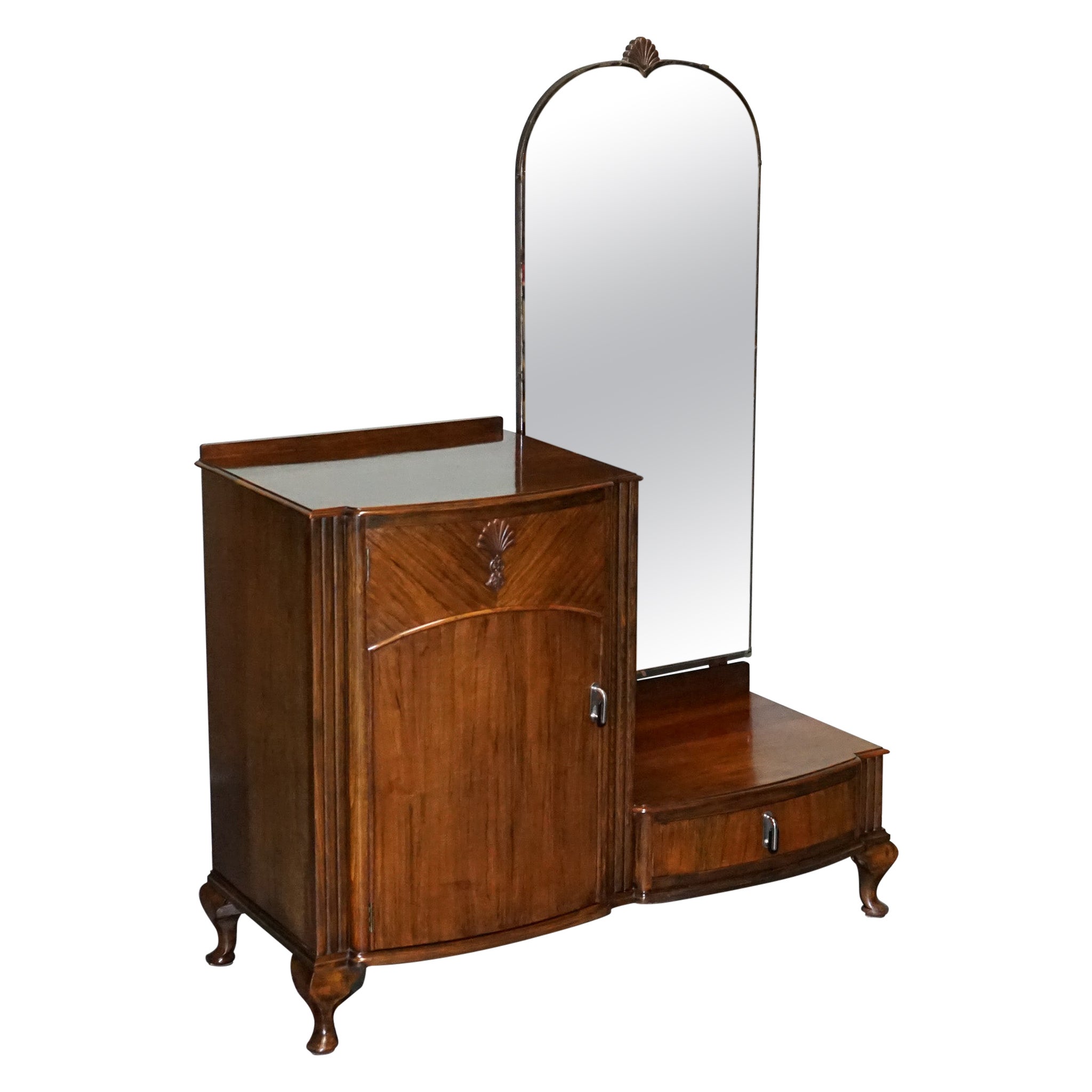 1930s ART DECO C.W.S CABINET WORKS DRESSING TABLE WITH MIRROR For Sale