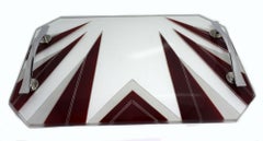 1930s Art Deco Czech Glass Decanter Set on Matching Tray